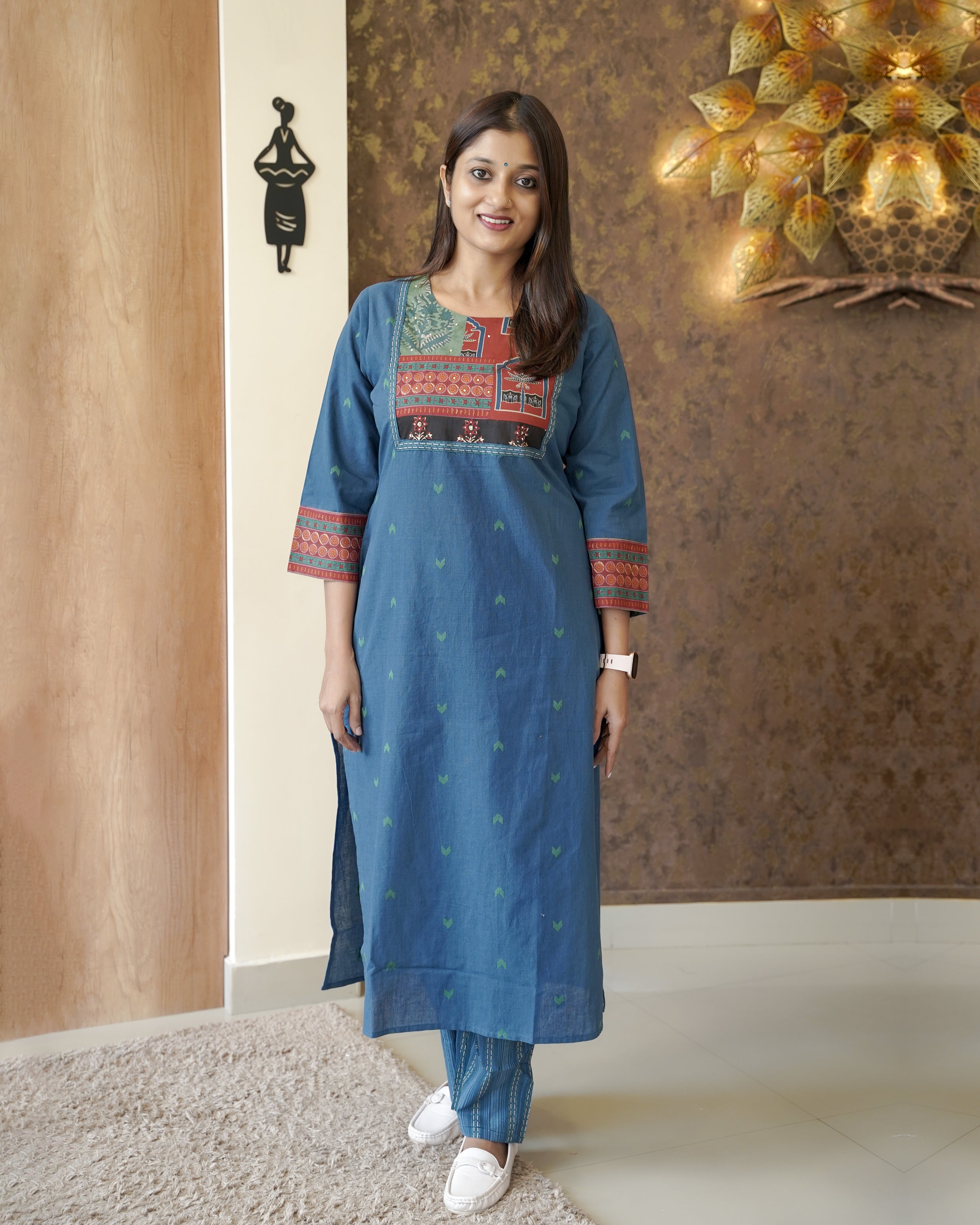 Load image into Gallery viewer, Pure Cotton Slitted Co-Ord Set-0531
