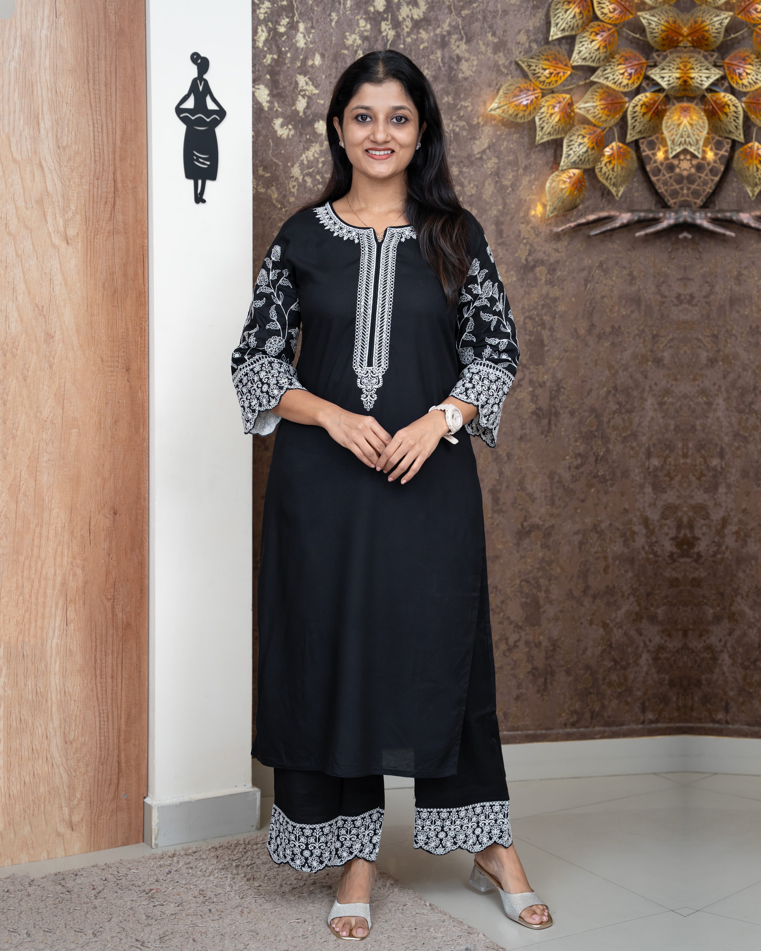 Load image into Gallery viewer, Rayon Cotton Co-Ord Set-5341
