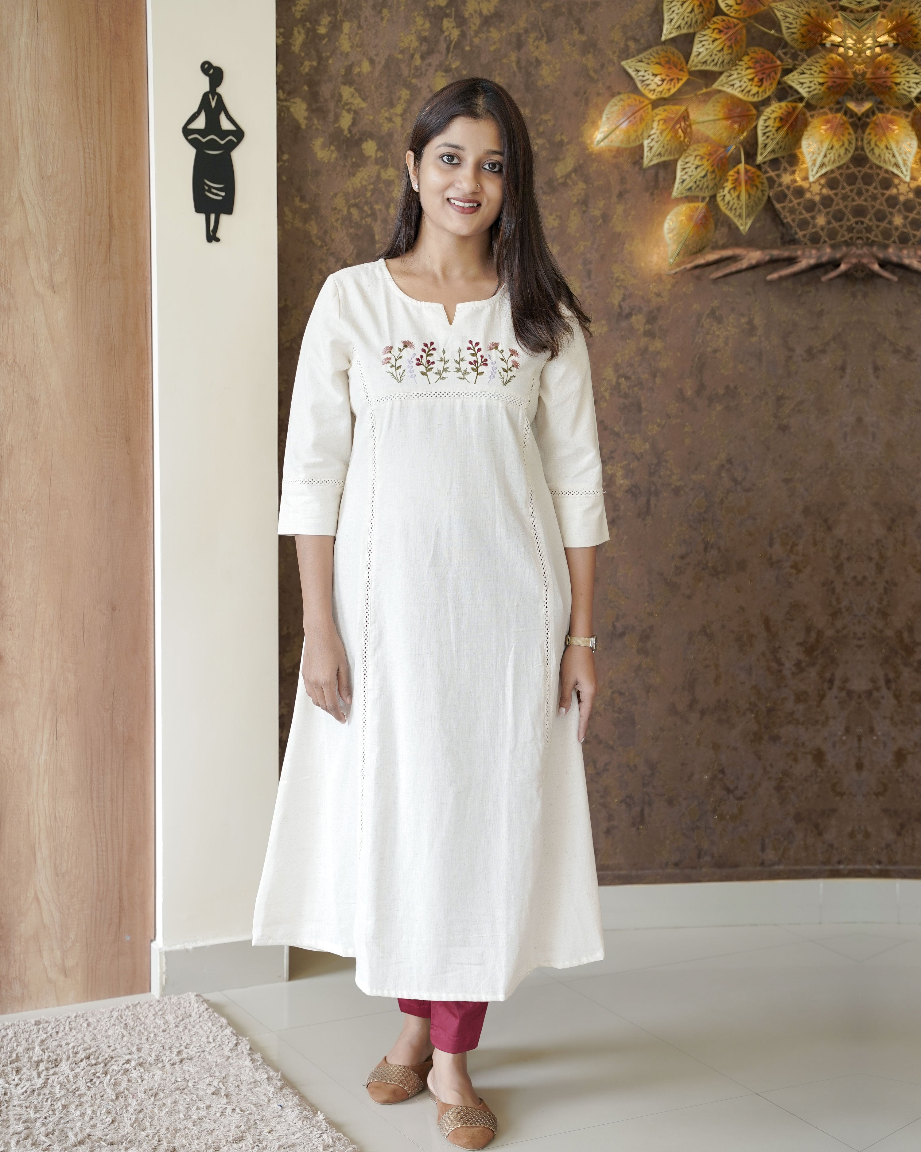 Load image into Gallery viewer, Pure Cotton A-line Kurti-0656
