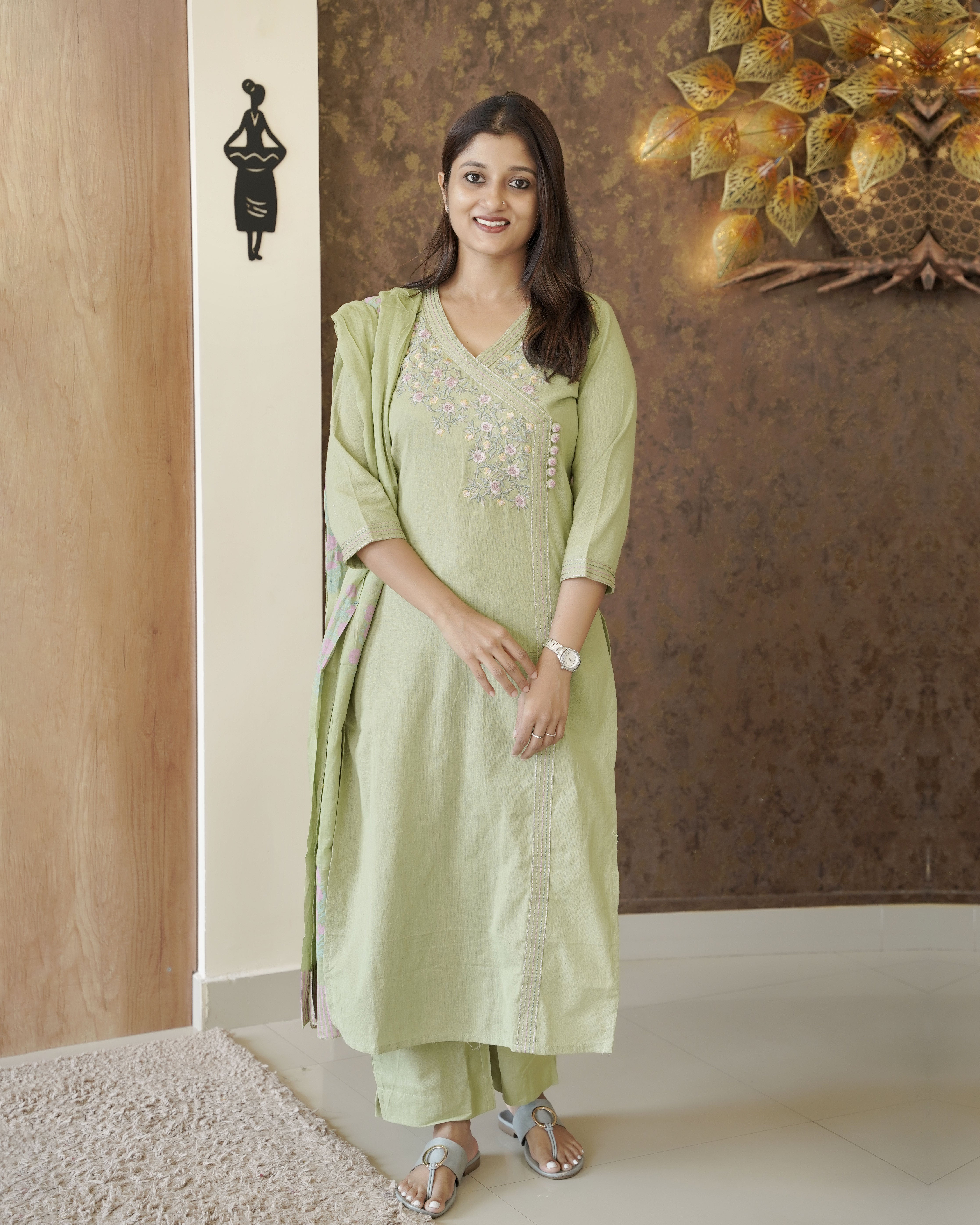 Load image into Gallery viewer, Pure Cotton Slitted Kurti Set-0678
