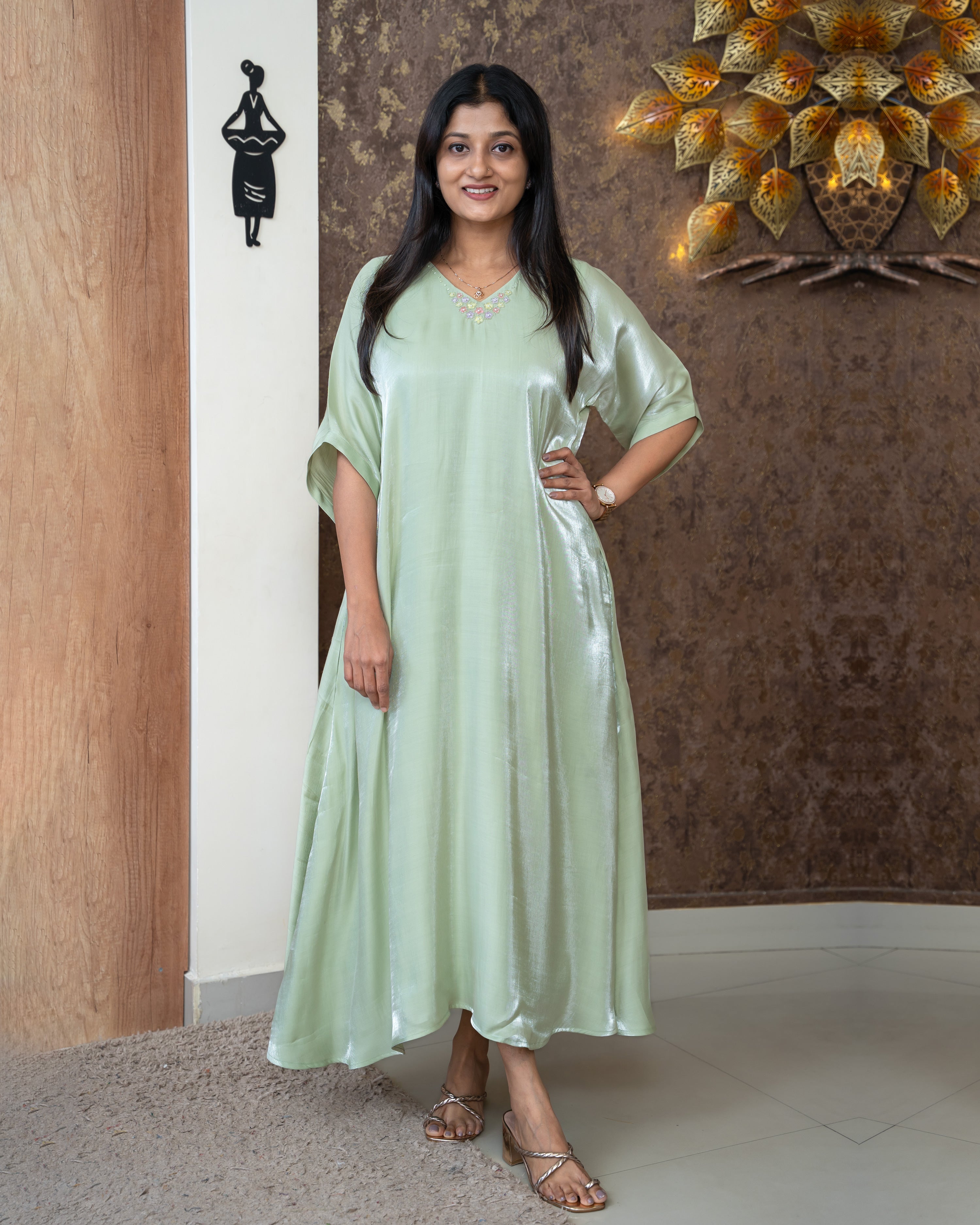Load image into Gallery viewer, Metallic Organza Kurti-871
