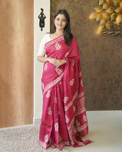 Pure Raw Silk Saree- 4784