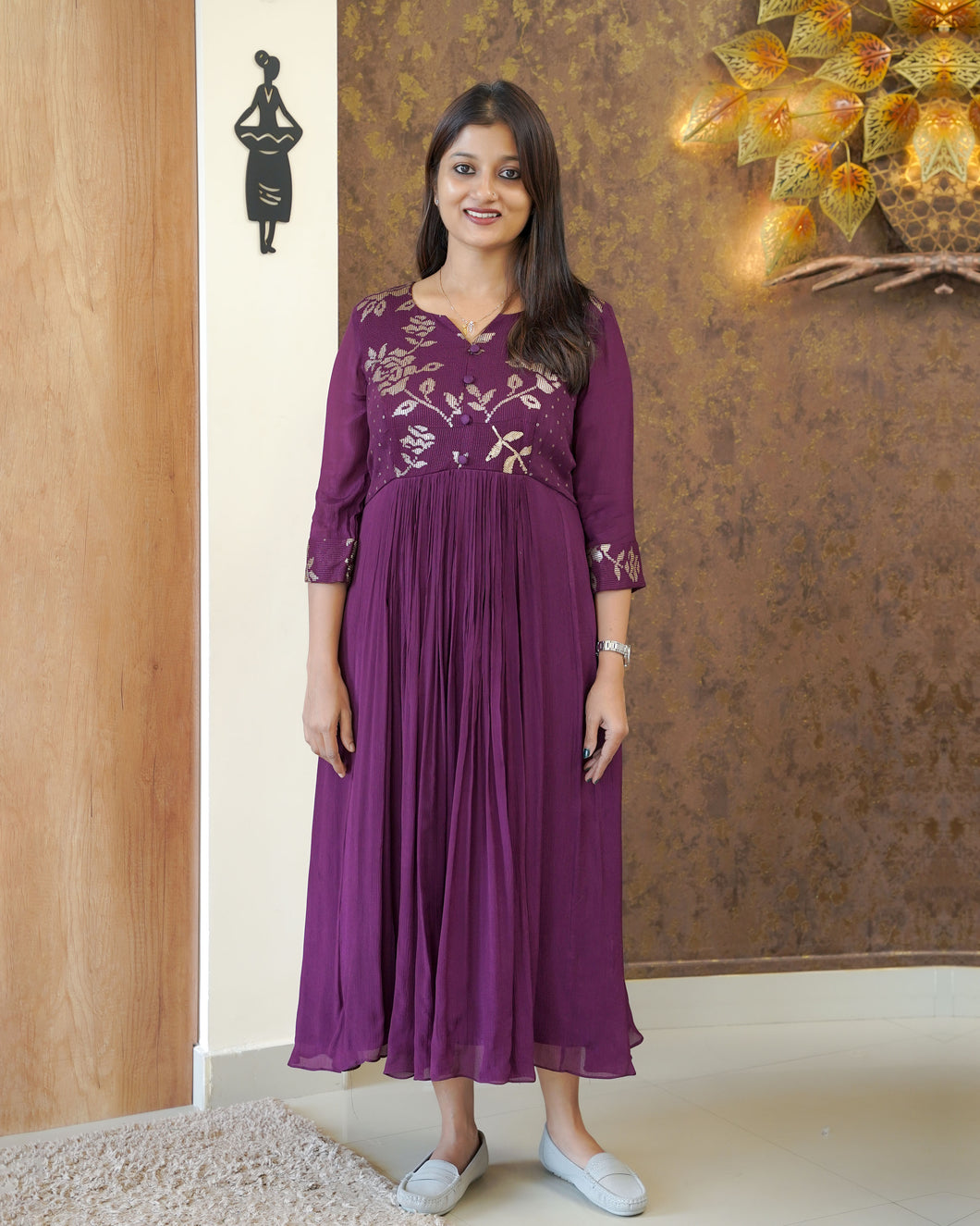 Chinnon Chiffon Designer Kurti( Pre-Order)-0873