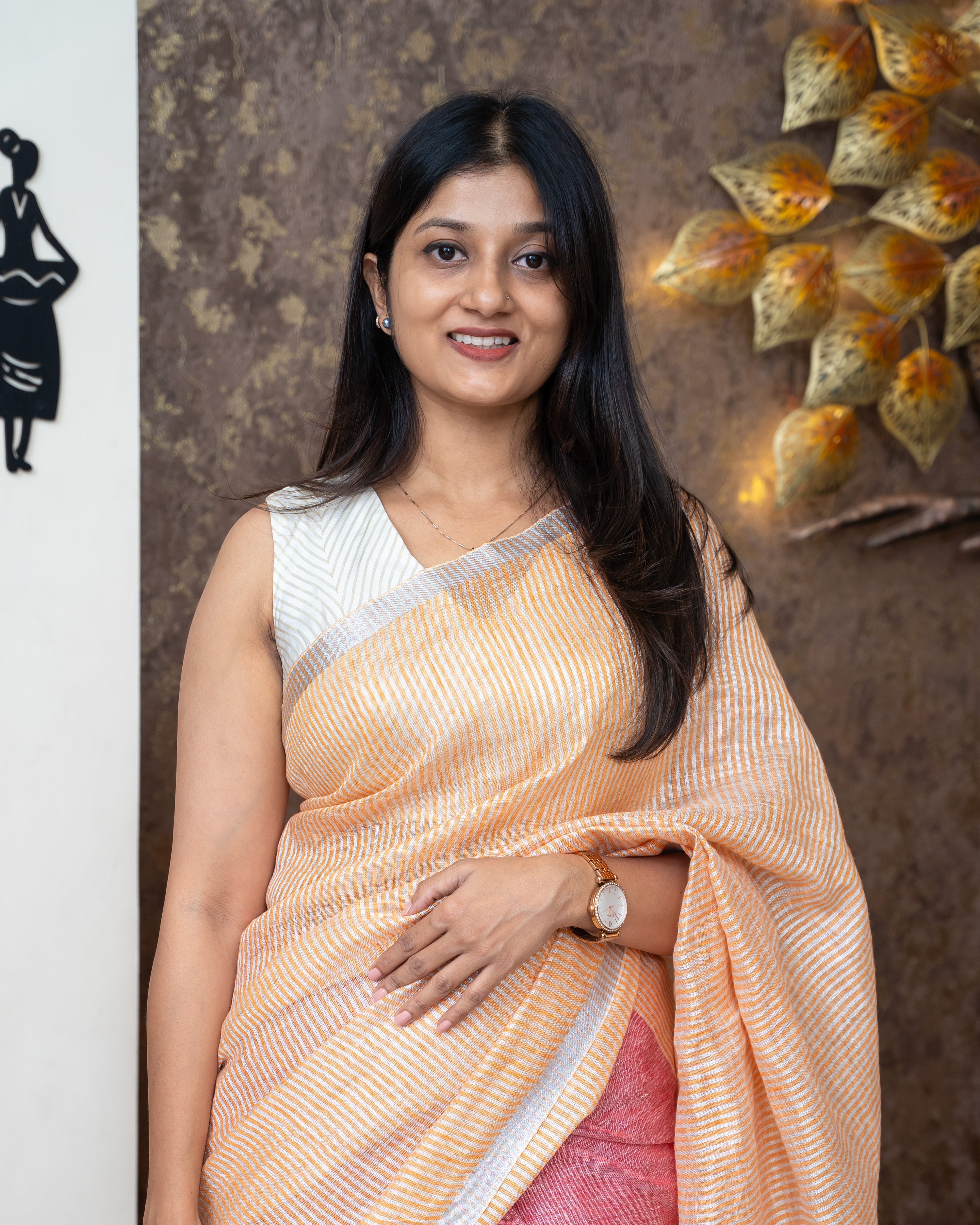 Load image into Gallery viewer, Pure Linen Saree(Pre-Order)-5258
