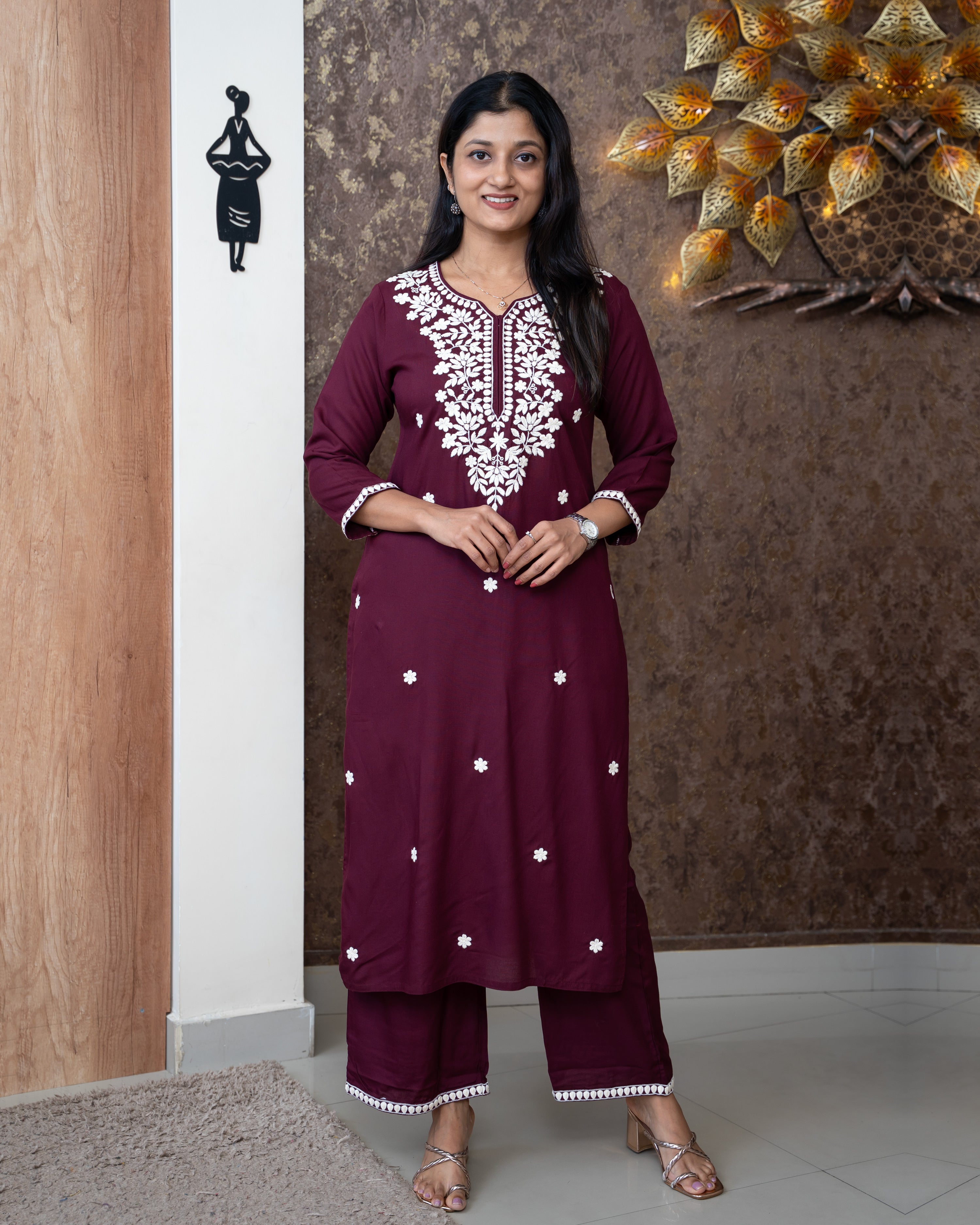 Load image into Gallery viewer, Rayon Co-Ord Set-5647
