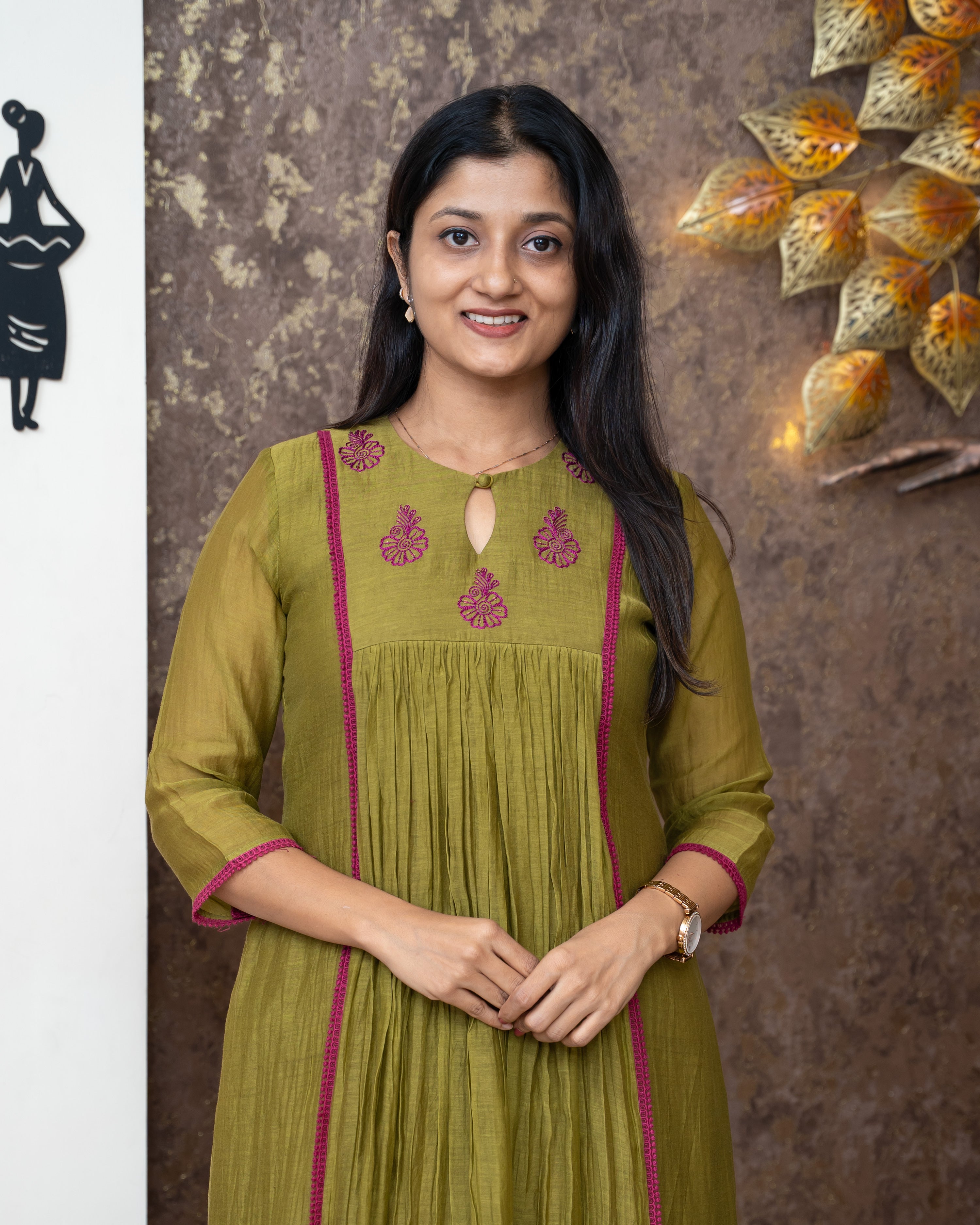 Load image into Gallery viewer, Mul Chanderi Designer Kurti(Pre-Order)-877

