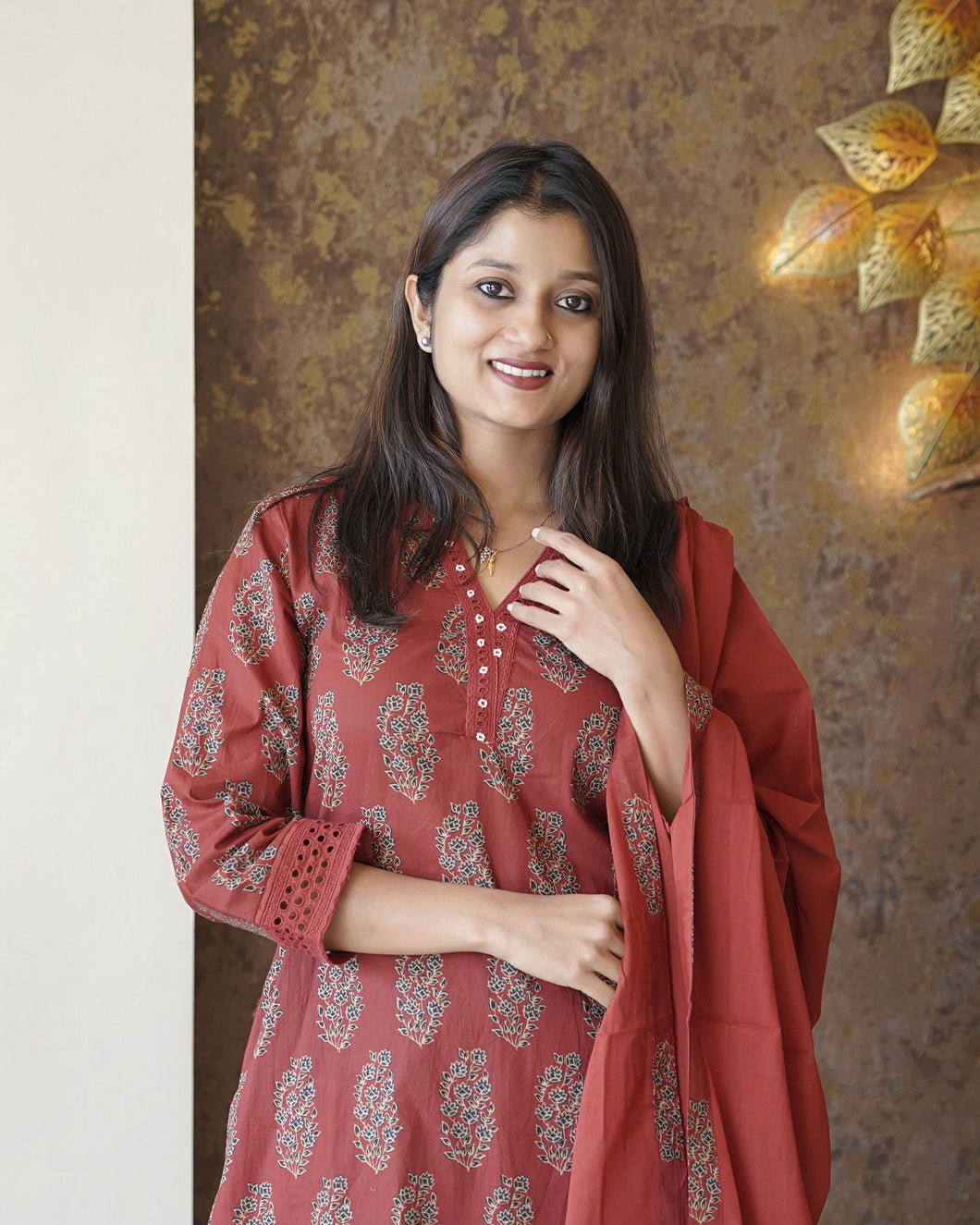 Printed Cotton Kurti Set-1165