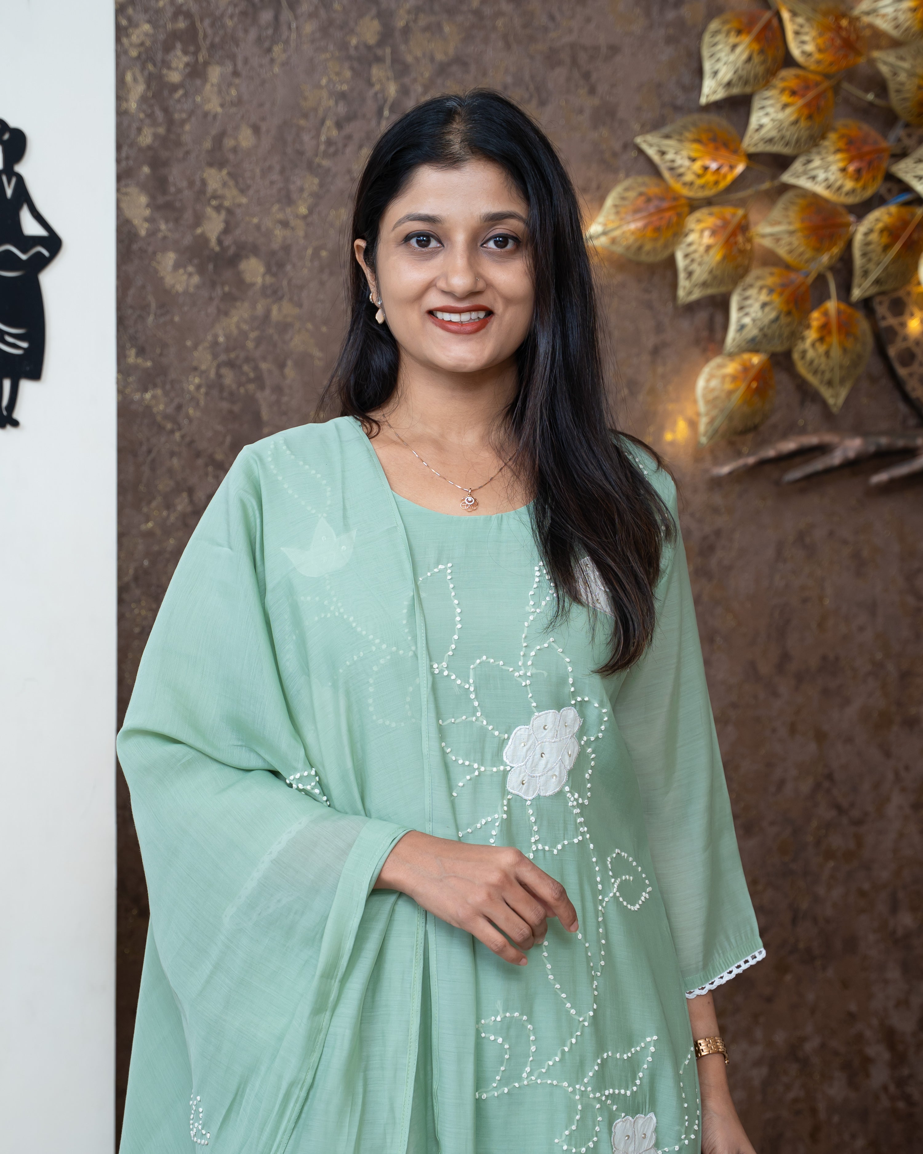 Load image into Gallery viewer, Mul chanderi suit-5787
