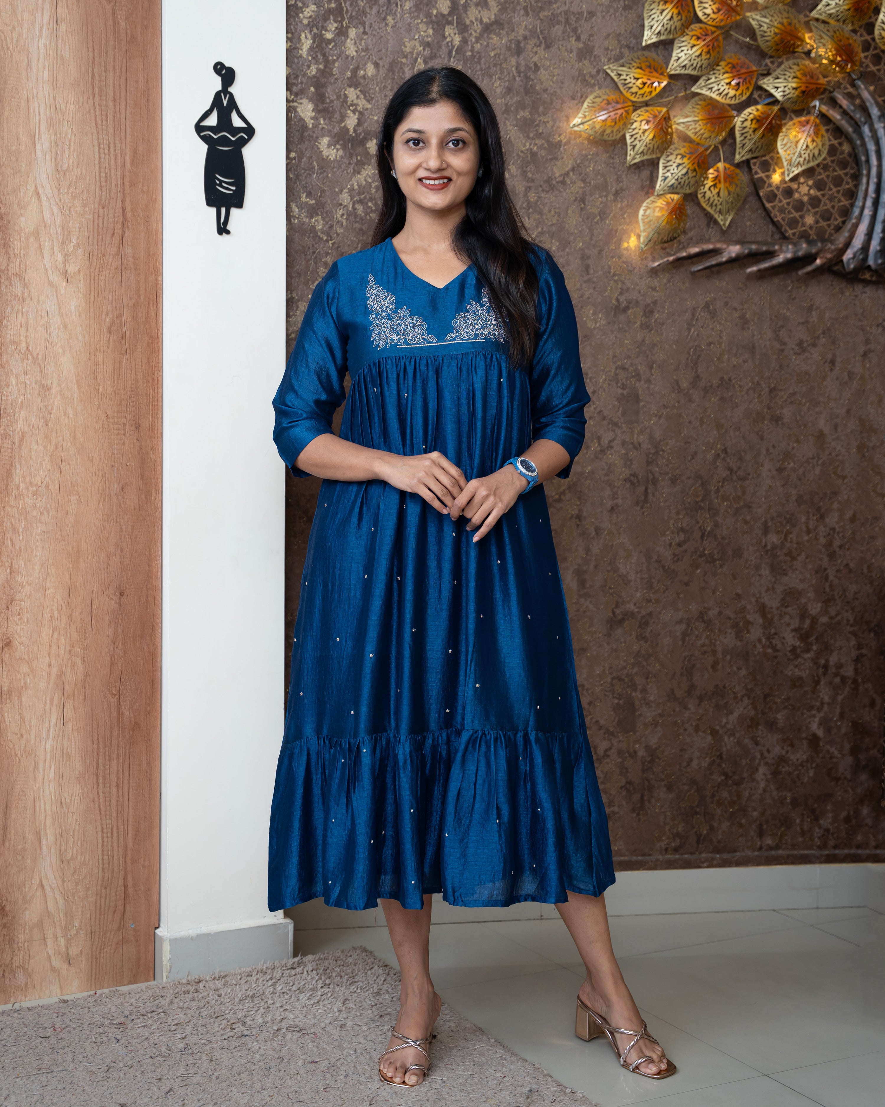 Load image into Gallery viewer, Vichithra Silk Kurti-5792
