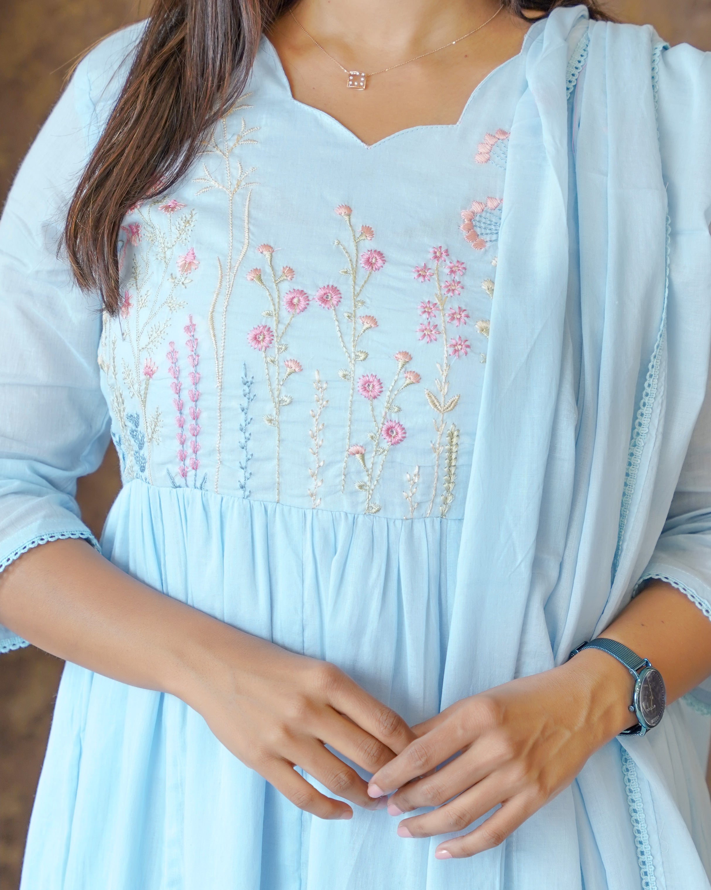 Load image into Gallery viewer, Mulmul Cotton Kurti Set-01458
