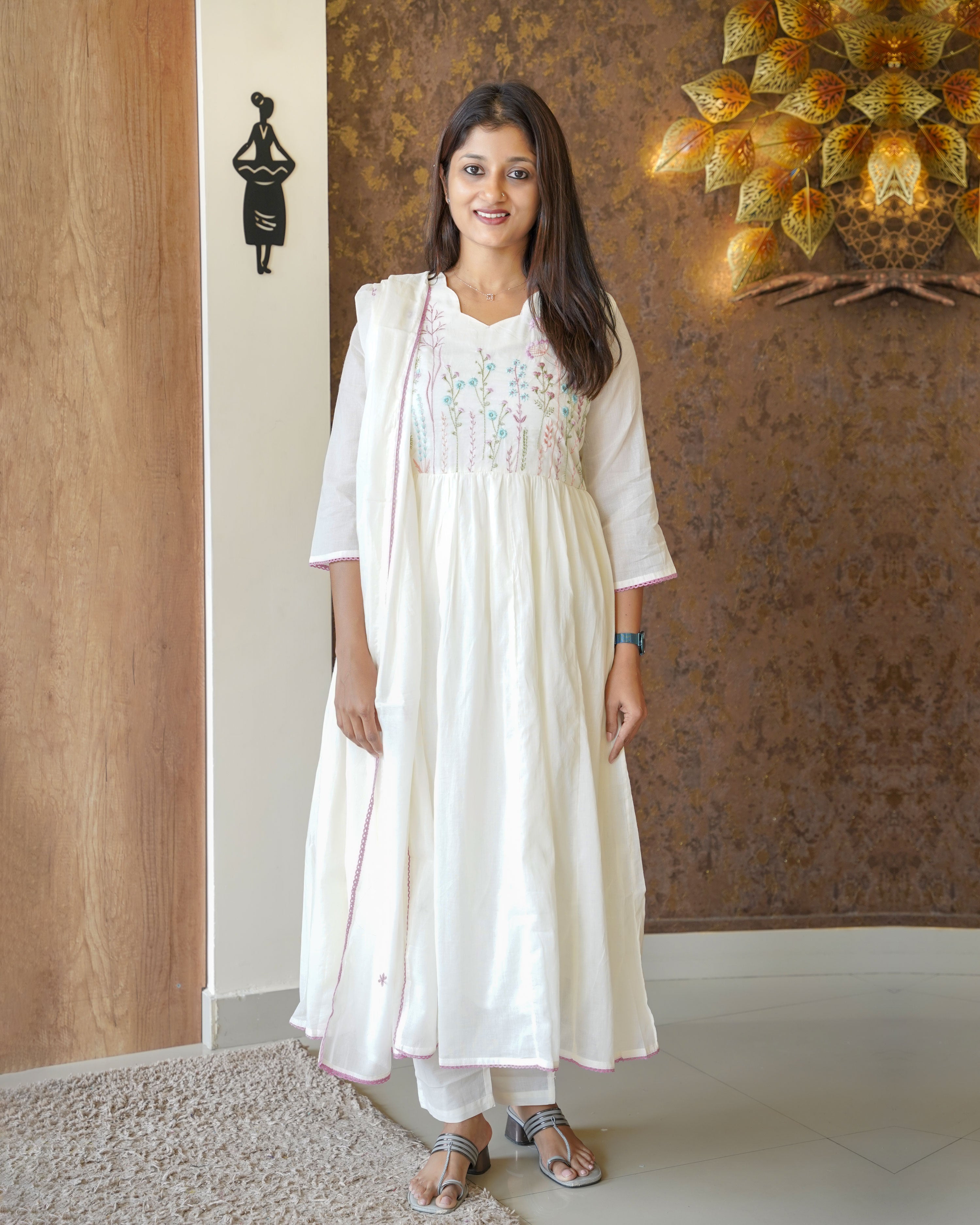 Load image into Gallery viewer, Mulmul Cotton Kurti Set-01458
