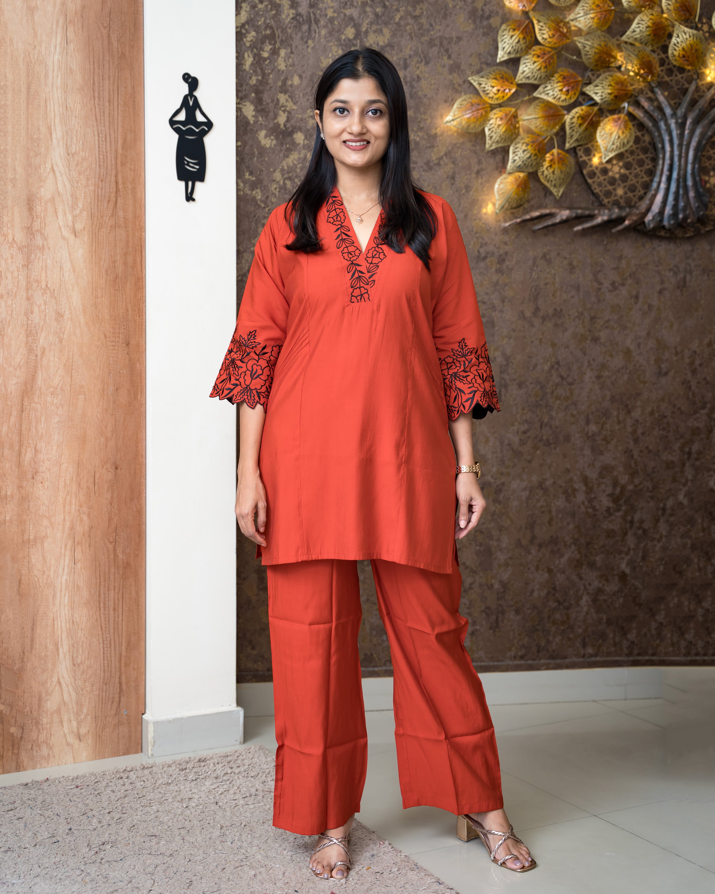 Load image into Gallery viewer, Muslin Silk Co-Ord Set-6137
