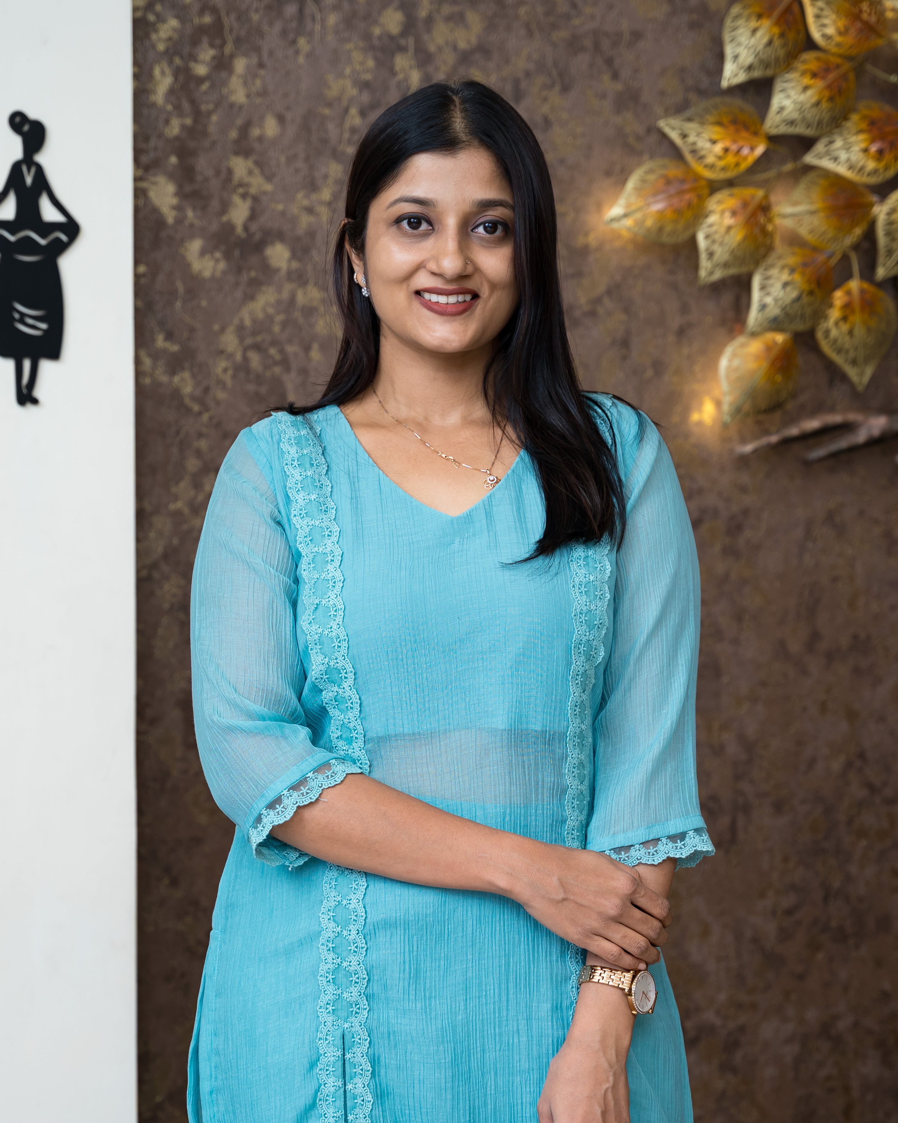 Load image into Gallery viewer, Crushed Mul Chanderi Designer Kurti(Pre-Order)-901

