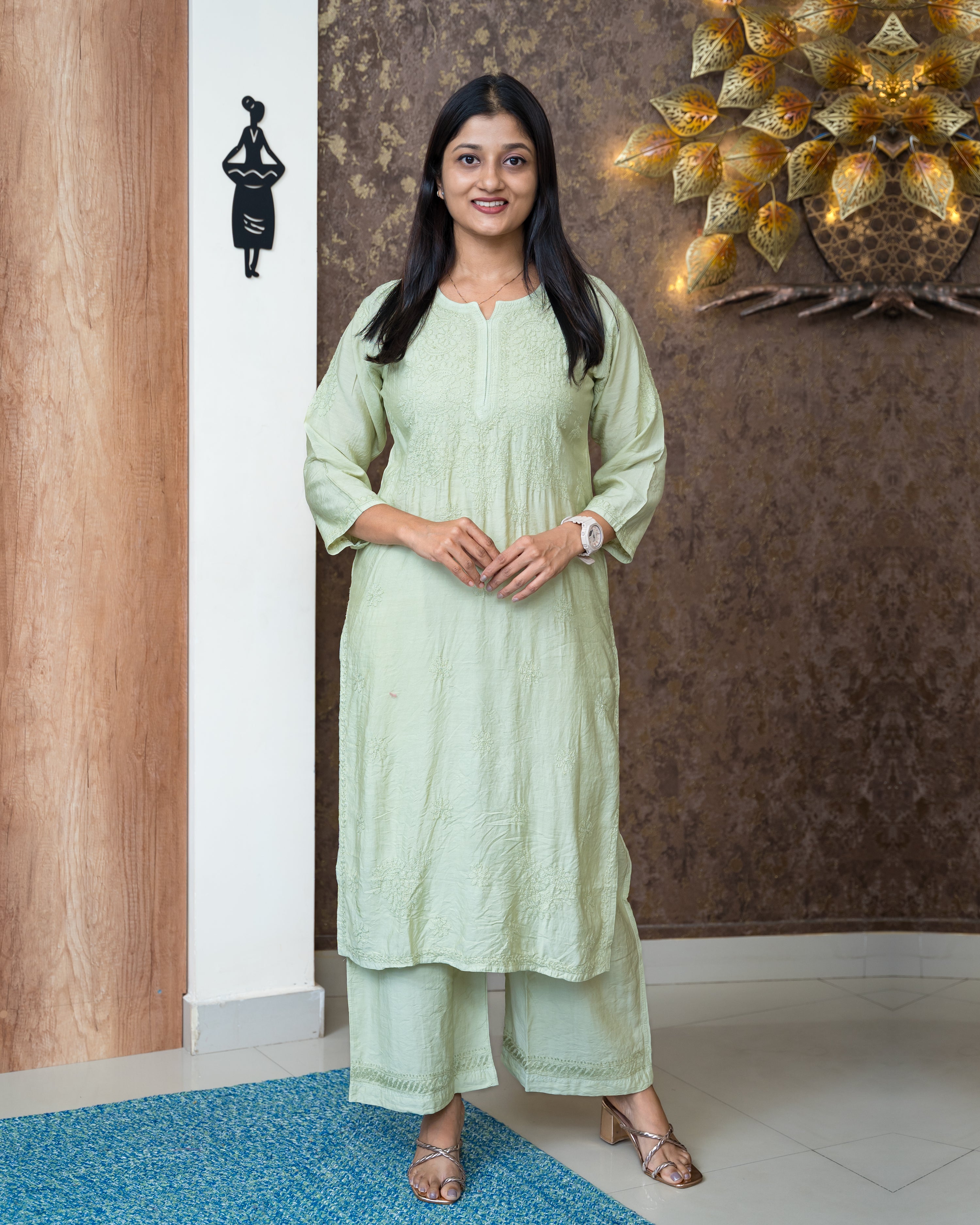 Load image into Gallery viewer, Chanderi Silk Co-Ord Set-6201
