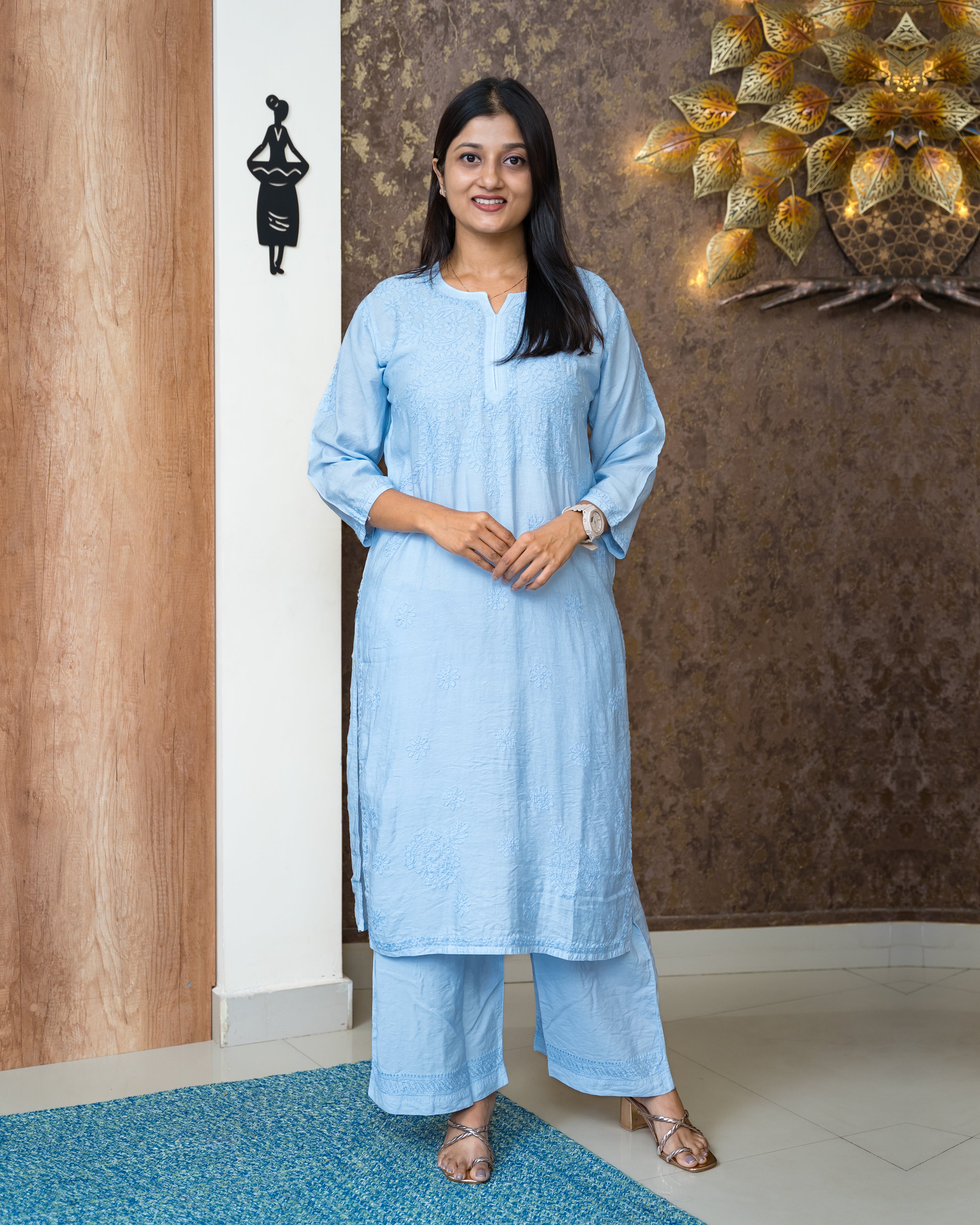 Load image into Gallery viewer, Chanderi Silk Co-Ord Set-6201
