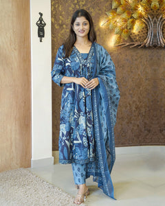 Printed Cotton Kurti Set-2211