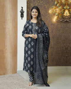 Printed Cotton Kurti Set-2209
