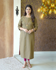 Pure Cotton Slitted Kurti-2219