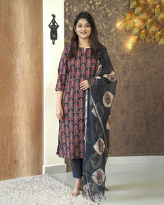 Printed Cotton Kurti Set-2274