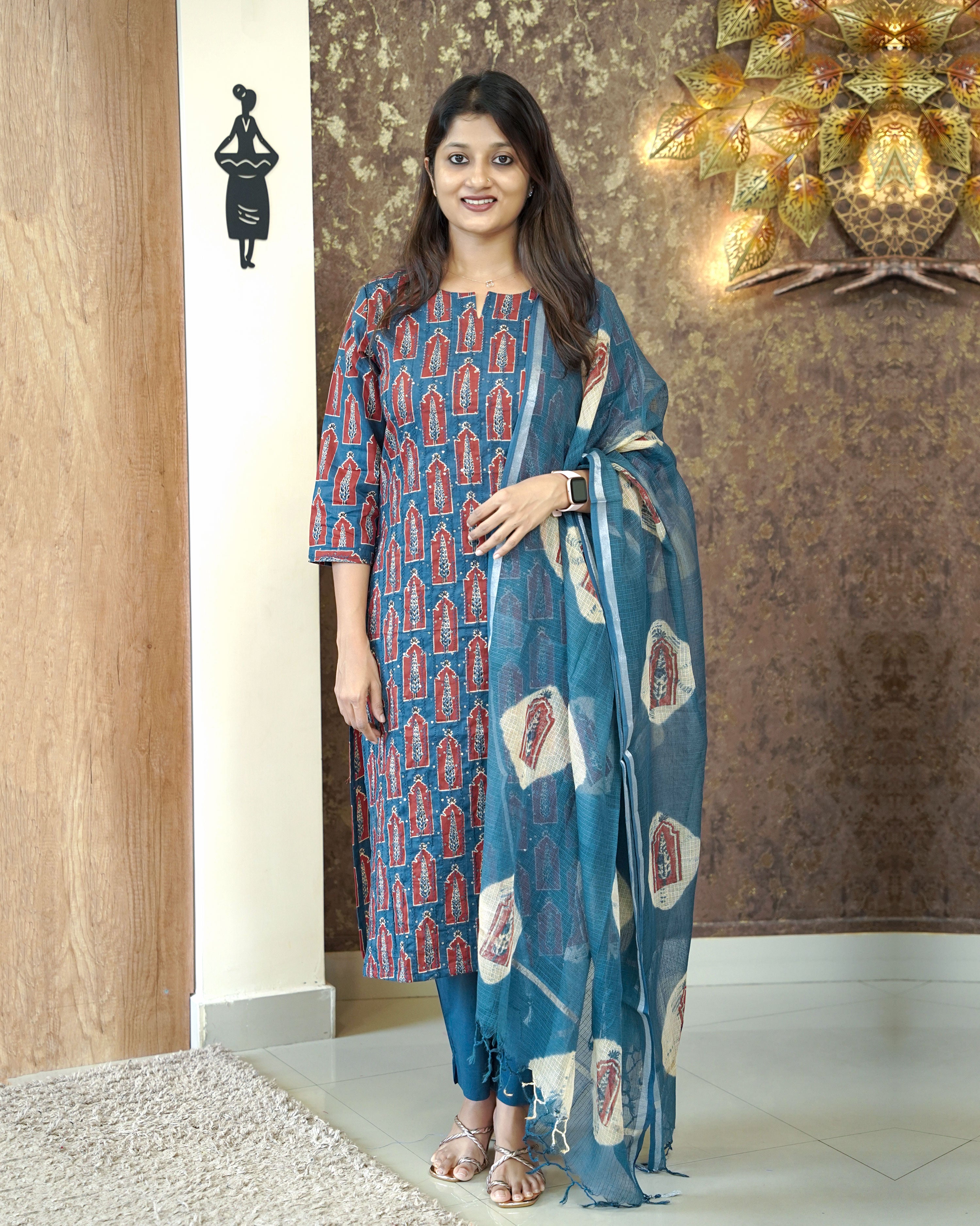 Load image into Gallery viewer, Printed Cotton Kurti Set-2274
