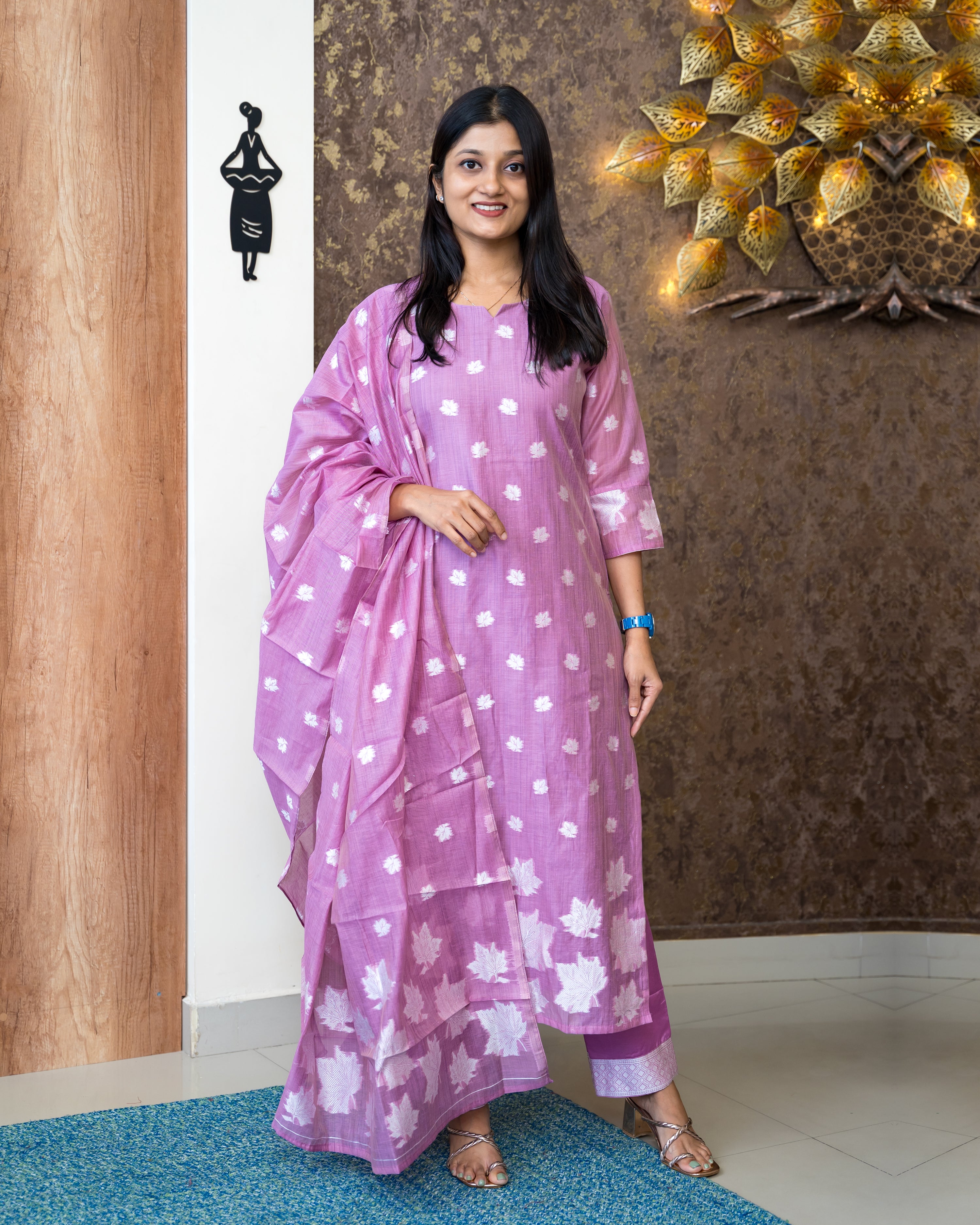 Load image into Gallery viewer, Chanderi Cotton Suit-6376
