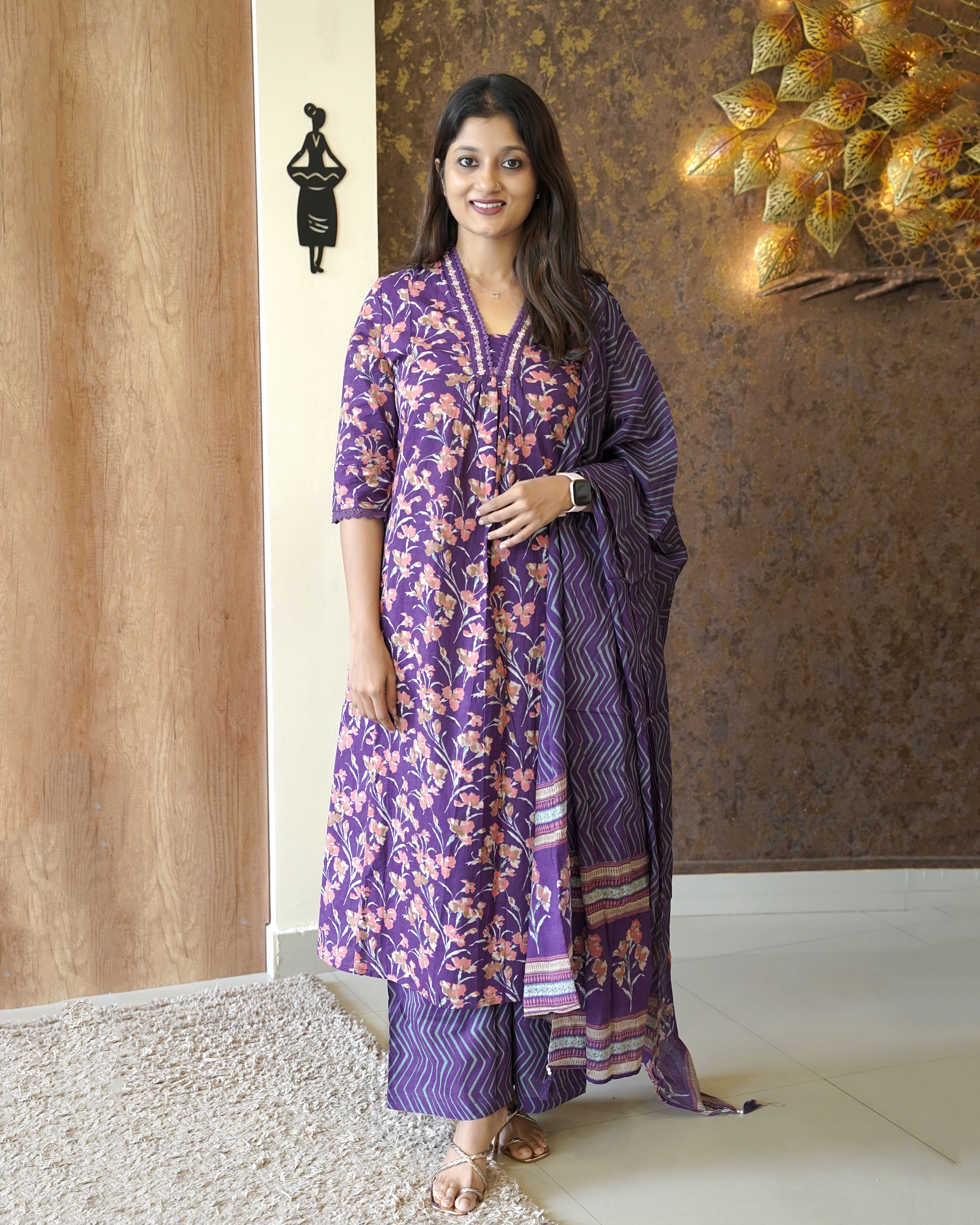 Load image into Gallery viewer, Printed Cotton Kurti Set -2266
