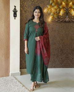 Pure Cotton Kurti Set - 2268