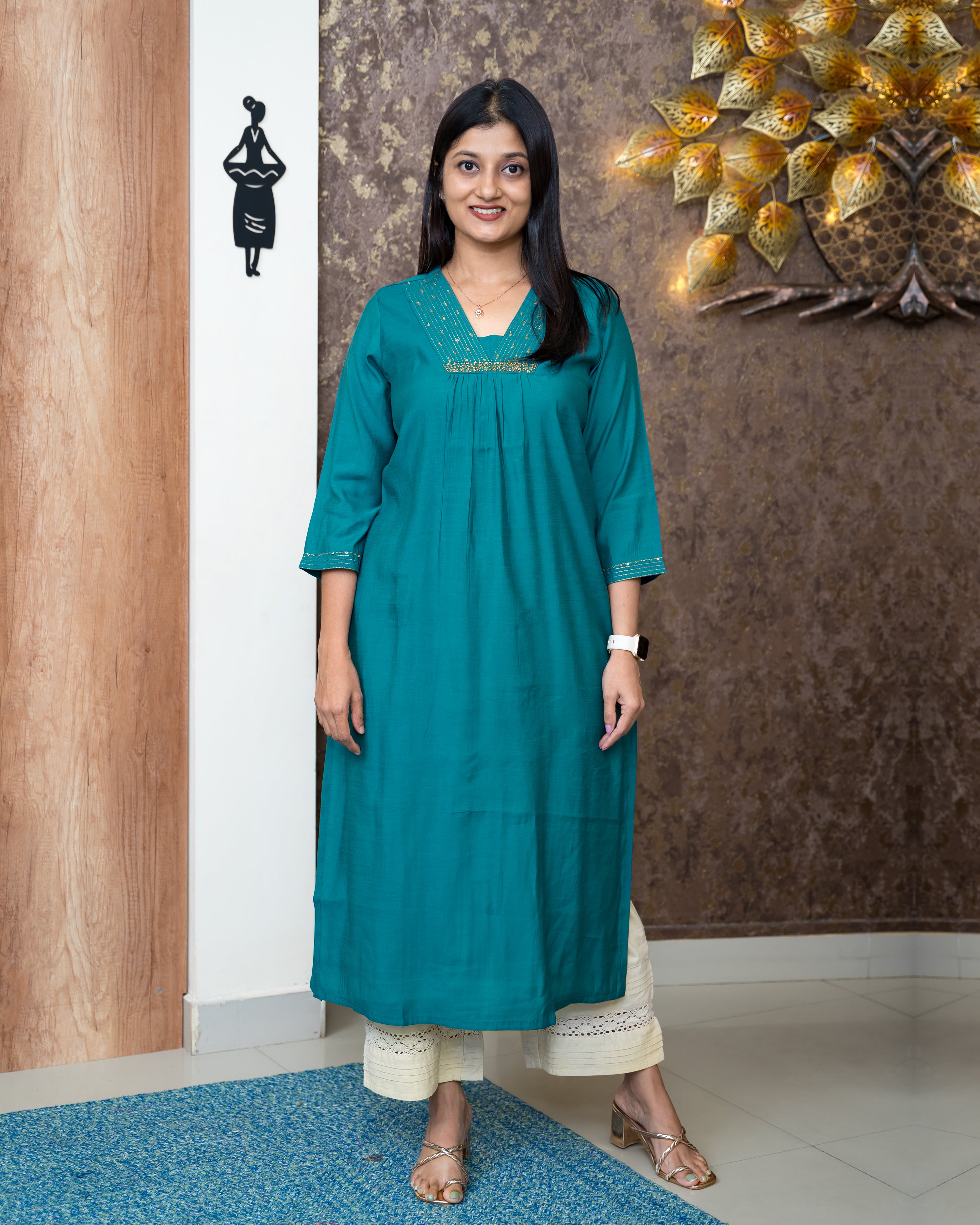 Load image into Gallery viewer, Semi Silk Kurti-6406
