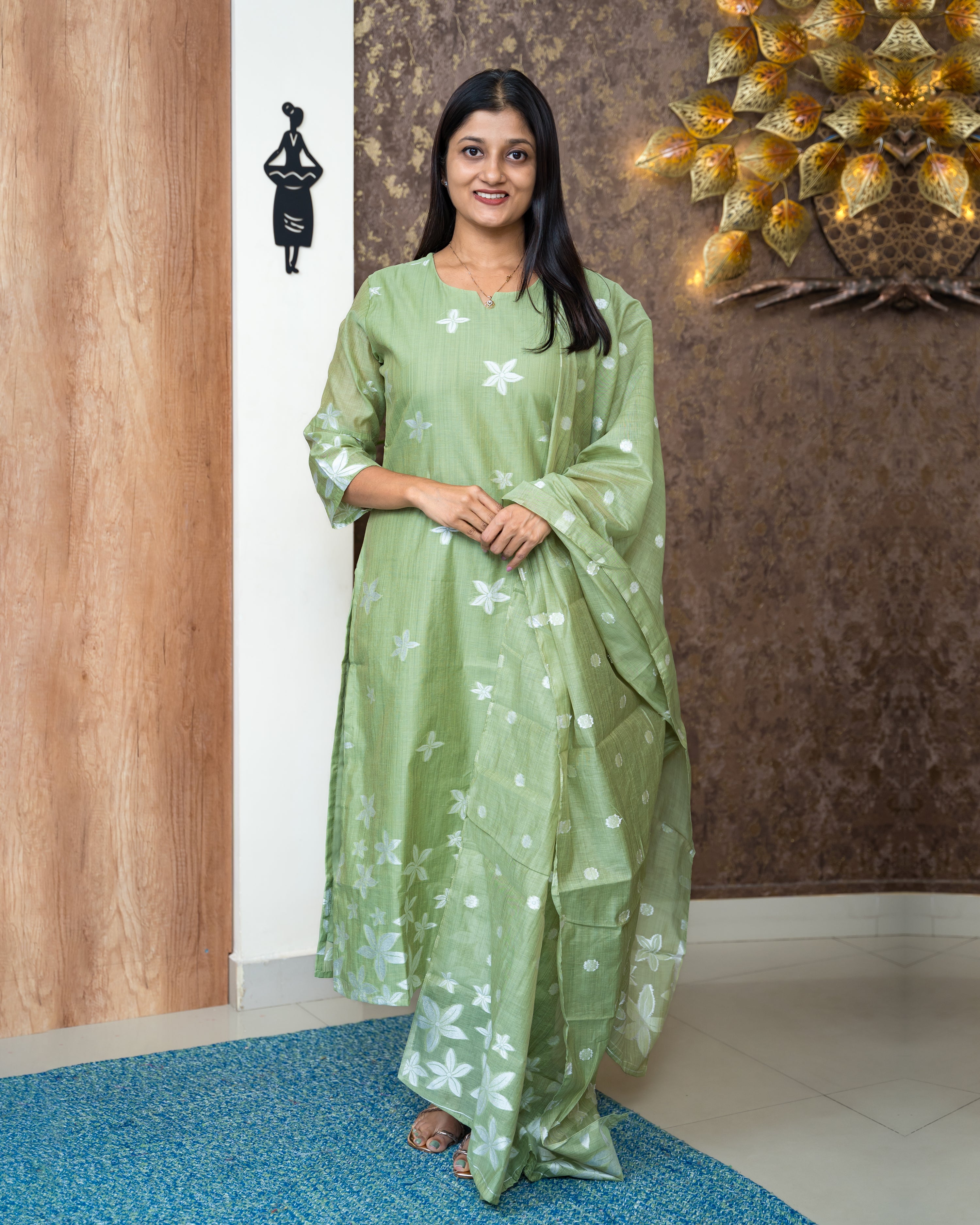 Load image into Gallery viewer, Chanderi Cotton Suit-6423
