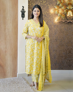 Printed Cotton Kurti Set - 2405