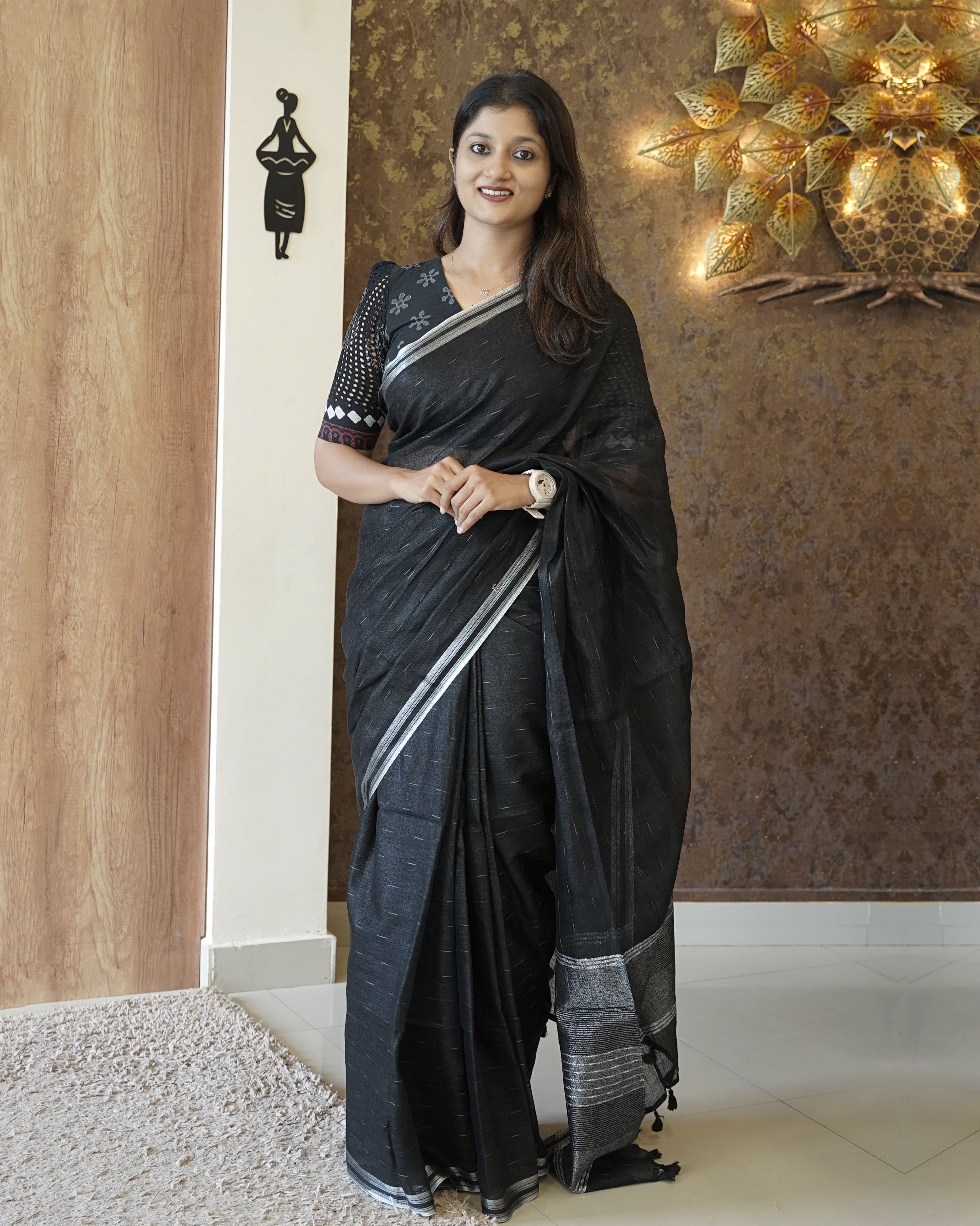 Load image into Gallery viewer, Pure Linen Saree(Pre-Order) - 2447

