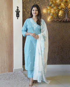Pure Cotton Kurti Set - 2473
