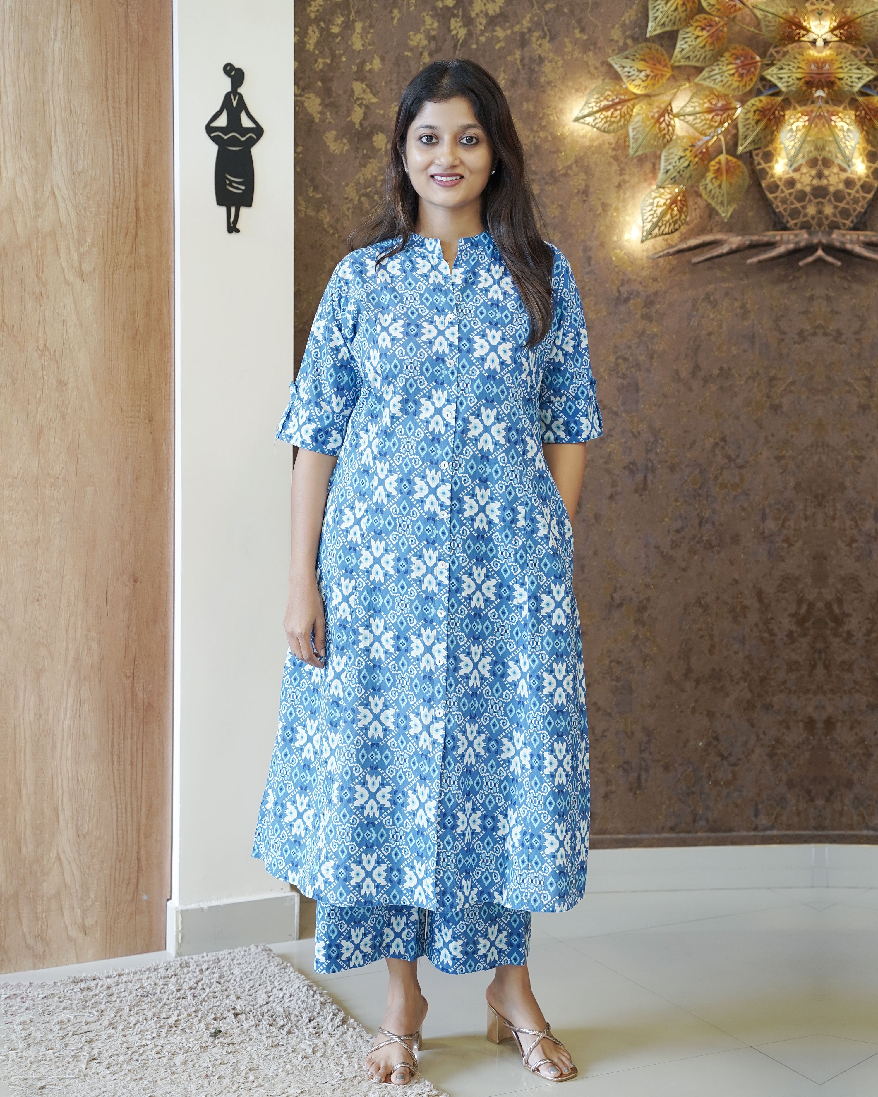 Load image into Gallery viewer, Printed Cotton Co-Ord Set- 2583
