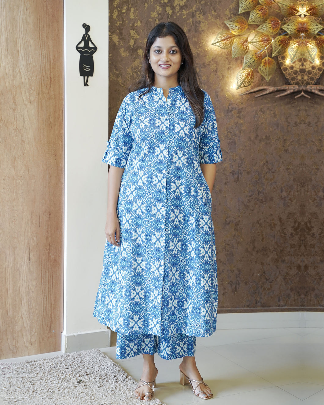 Printed Cotton Co-Ord Set- 2583