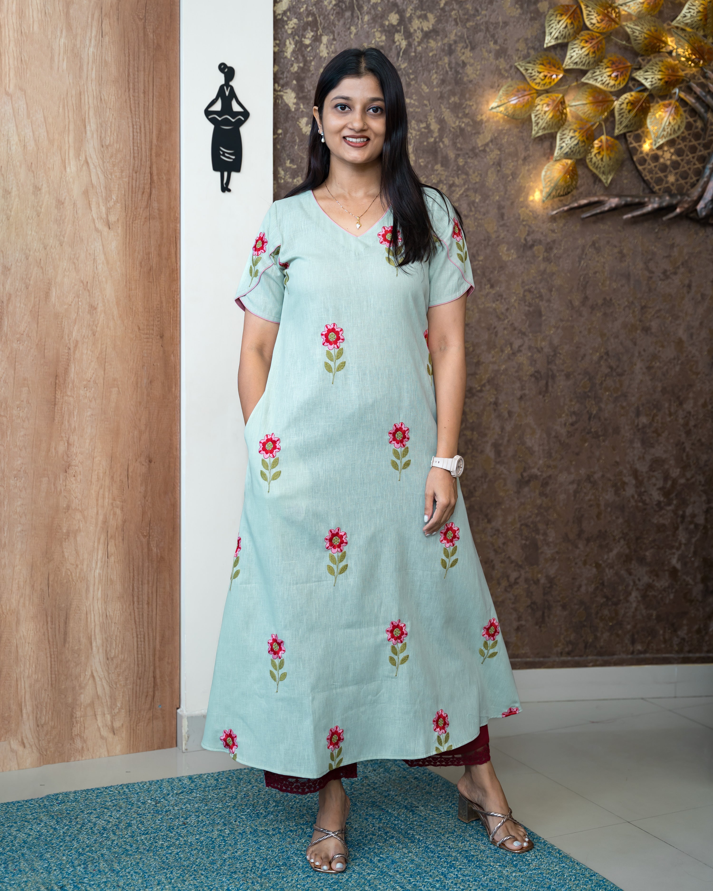 Load image into Gallery viewer, Linen Cotton Designer Kurti(Pre-Order)-975
