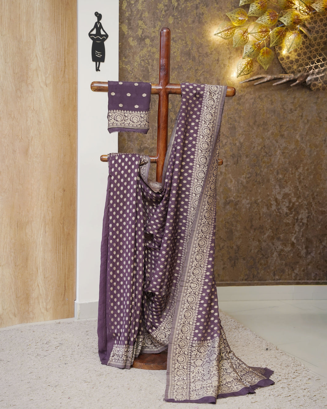 Crape Silk Banarasi Georgette Saree-3558