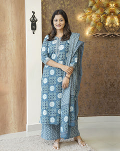 Pure Cotton Kurti Set- 2743