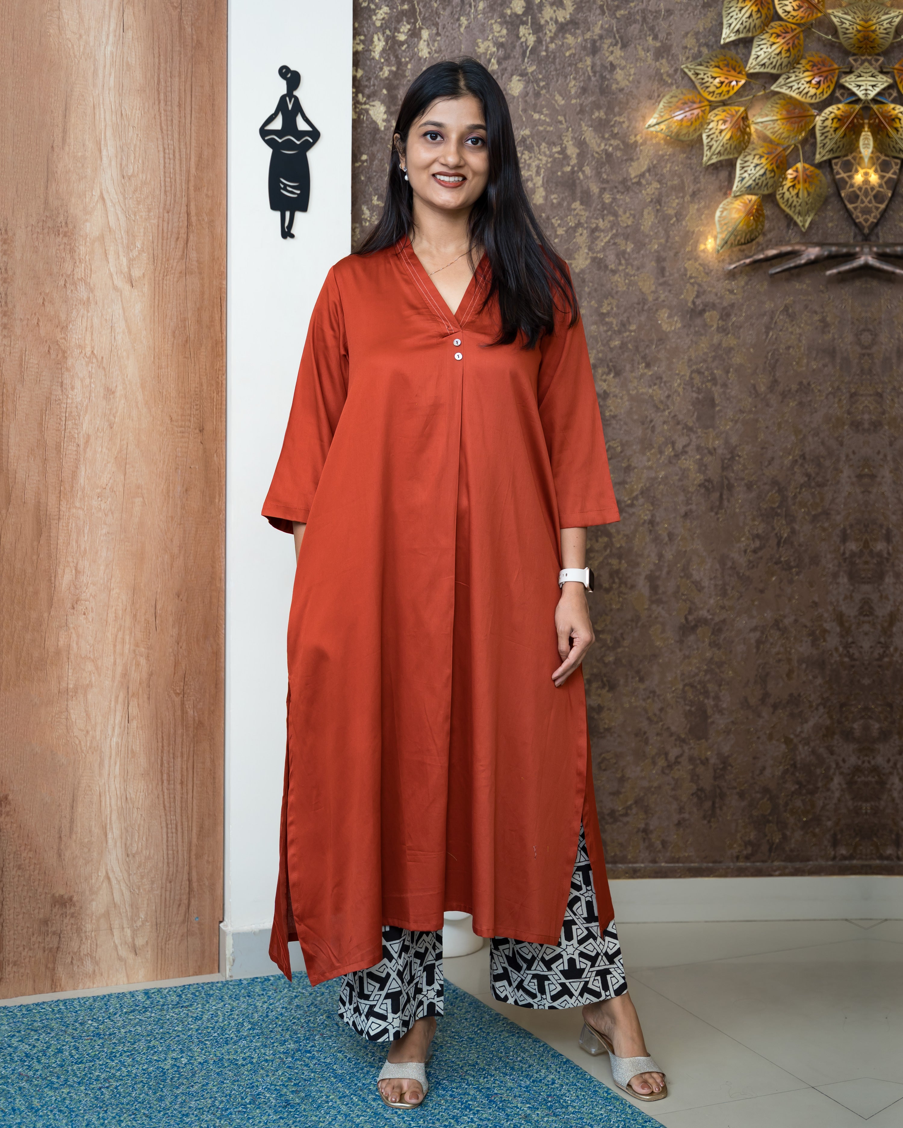 Load image into Gallery viewer, Satin Cotton Co-Ord Set-6705
