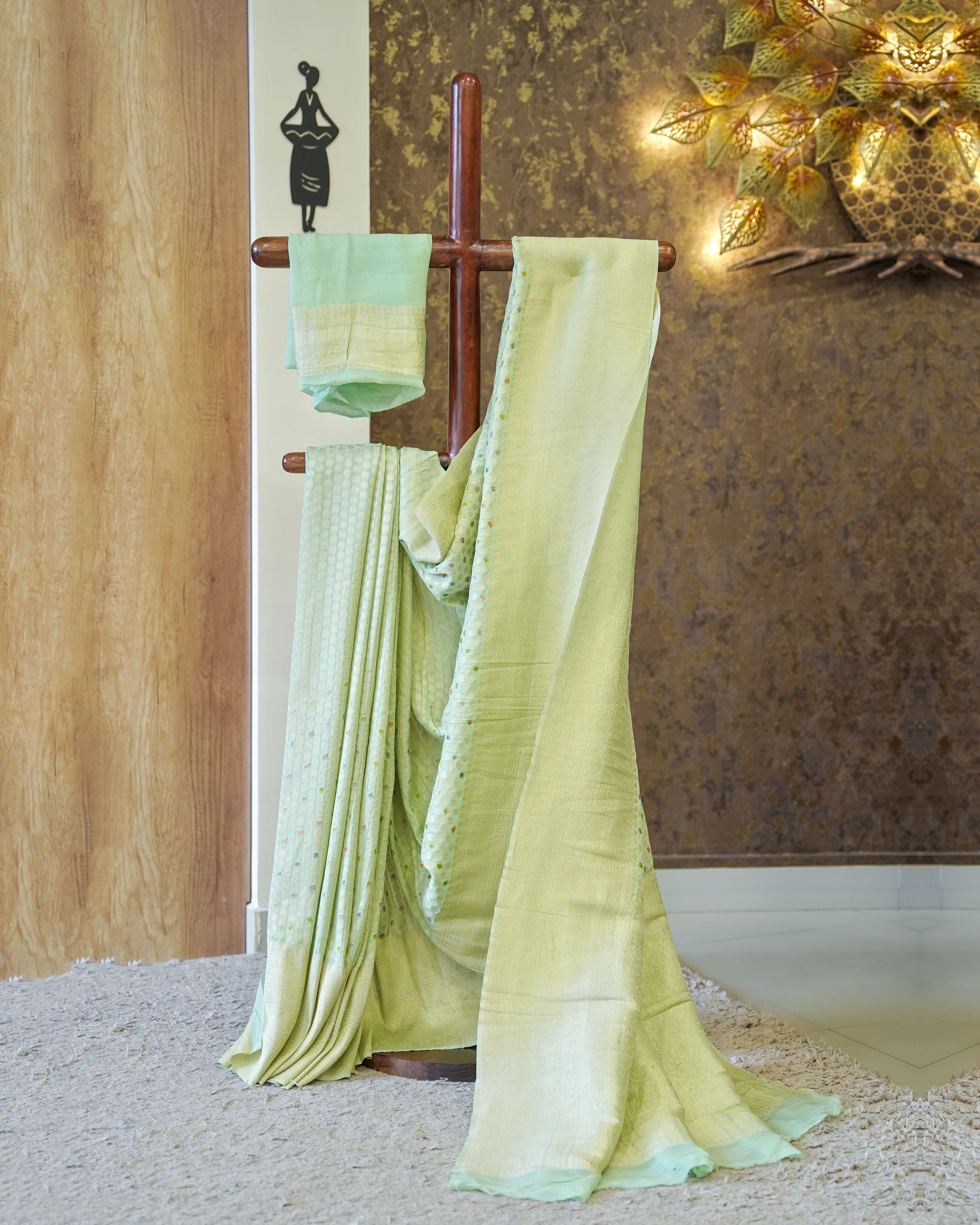 Load image into Gallery viewer, Banarasi Weaved Khaddi Georgette Saree- 3559
