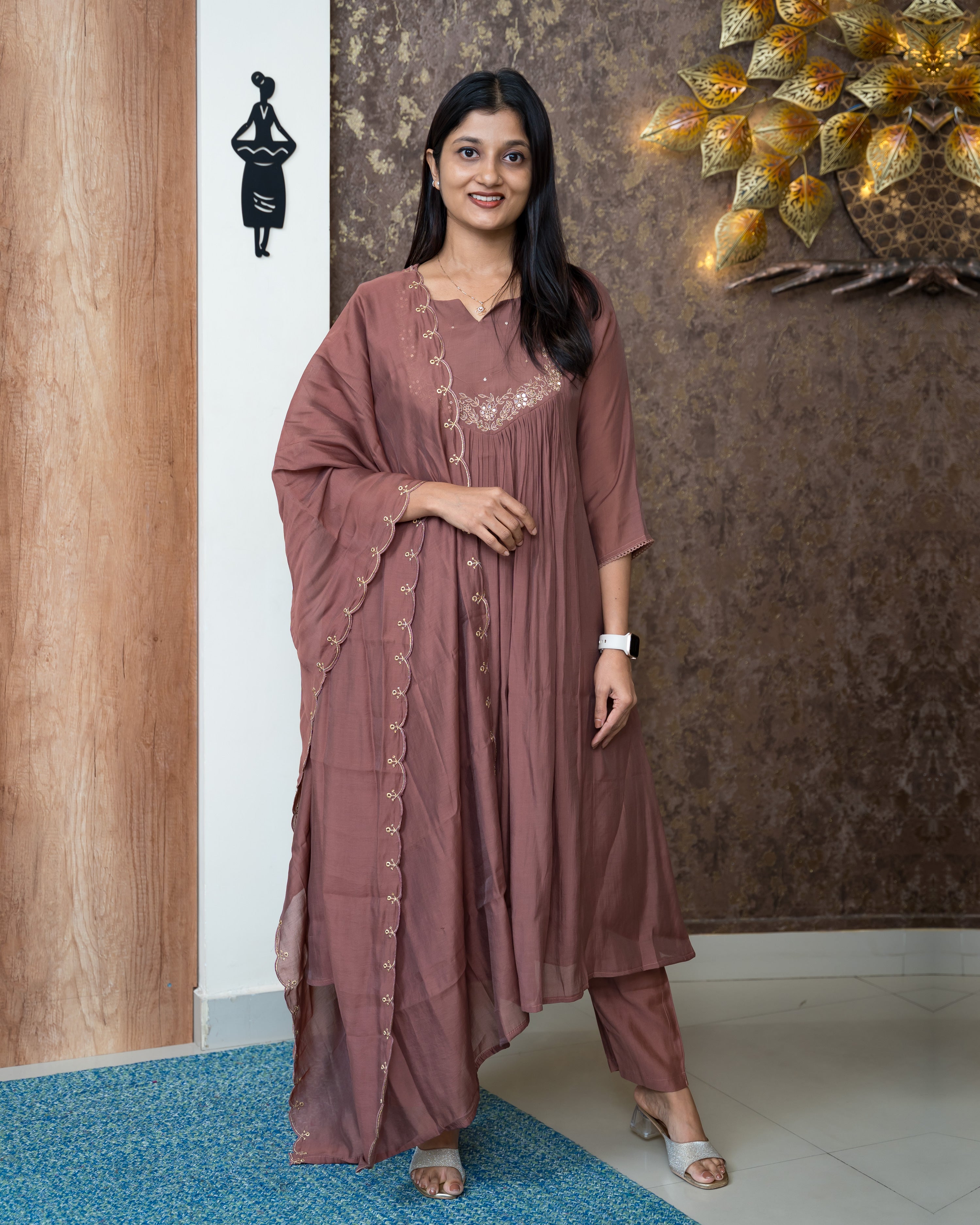 Load image into Gallery viewer, Mul Chanderi Suit - 6784
