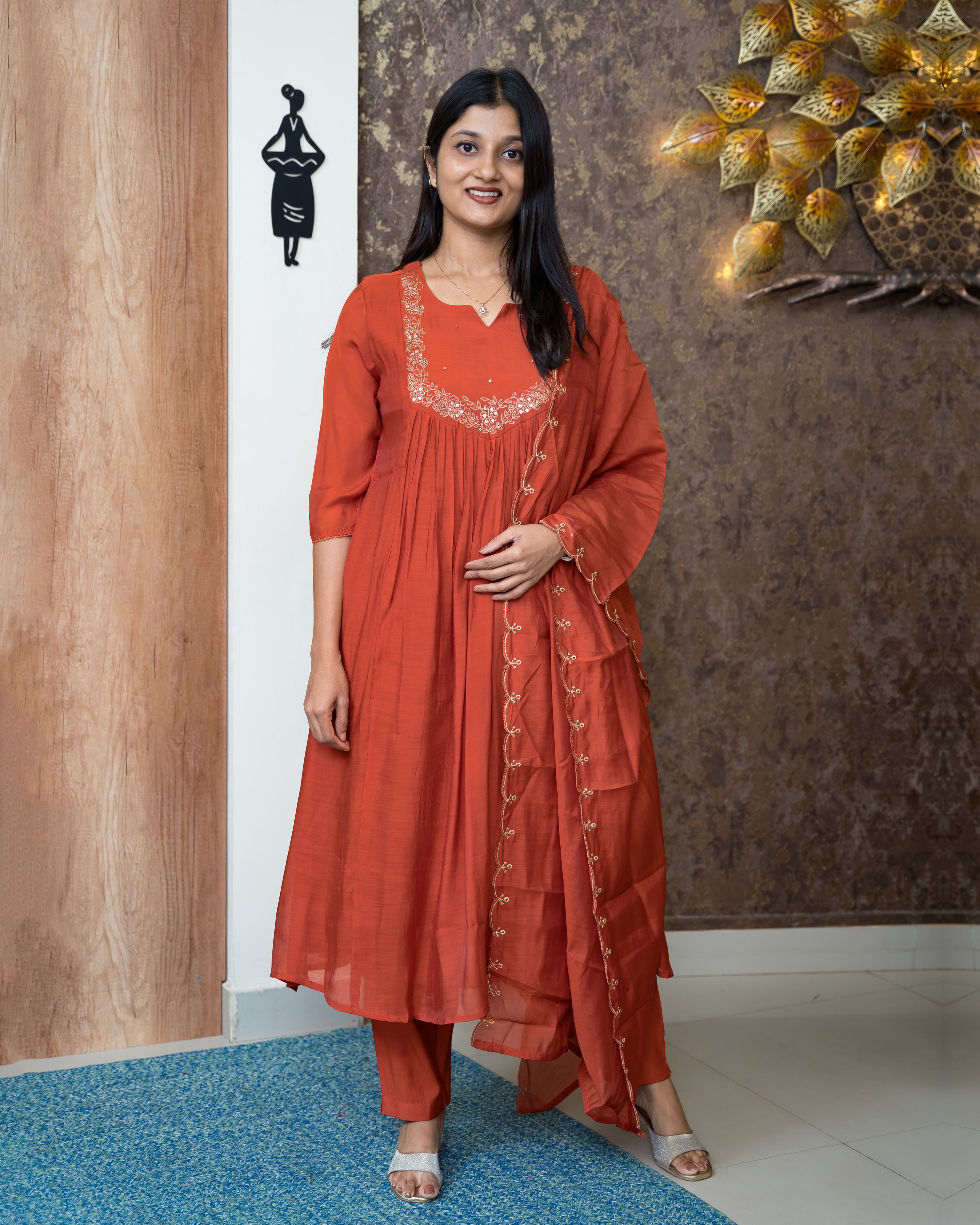 Load image into Gallery viewer, Mul Chanderi Suit - 6784
