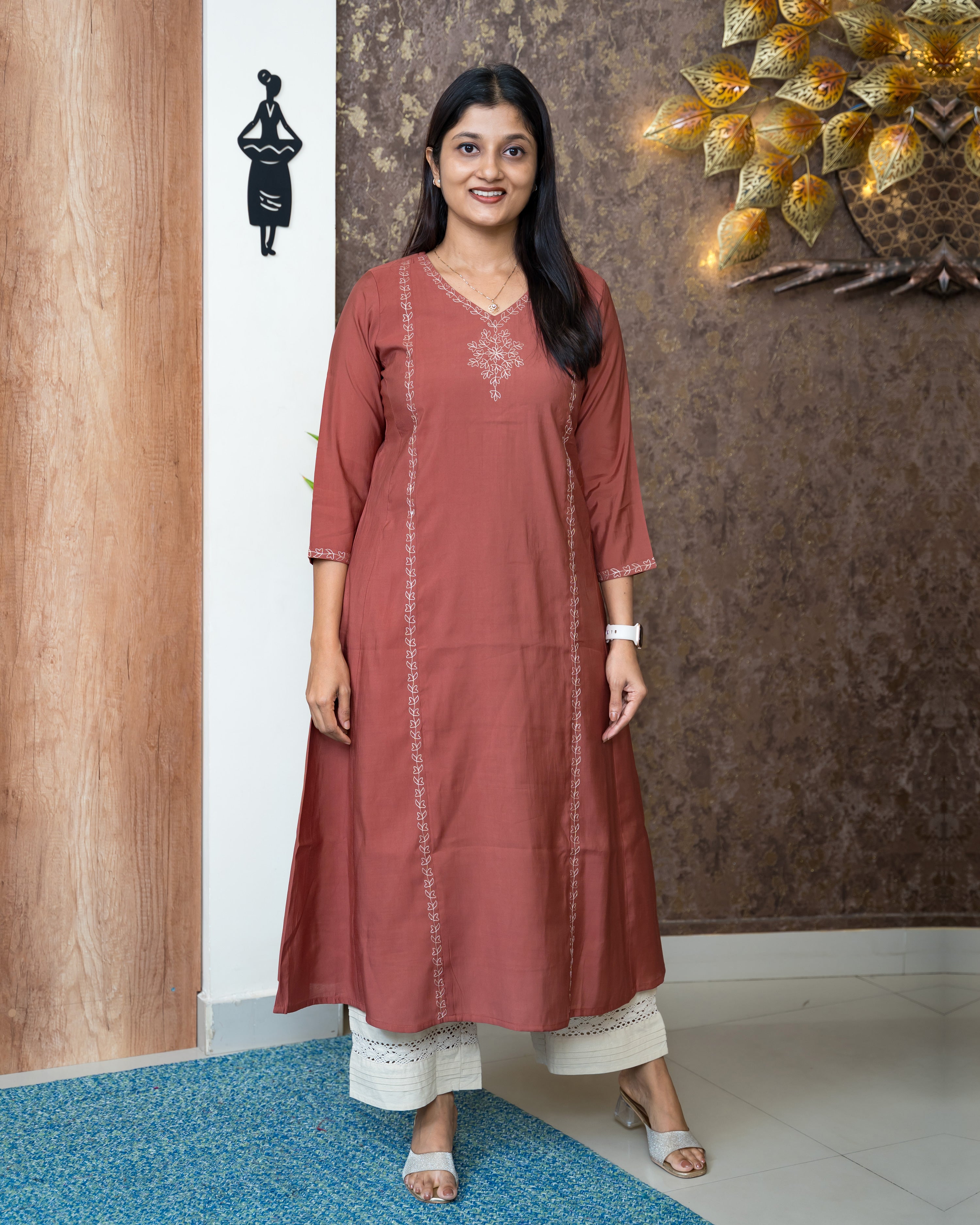Load image into Gallery viewer, Semi Silk Kurti-6795
