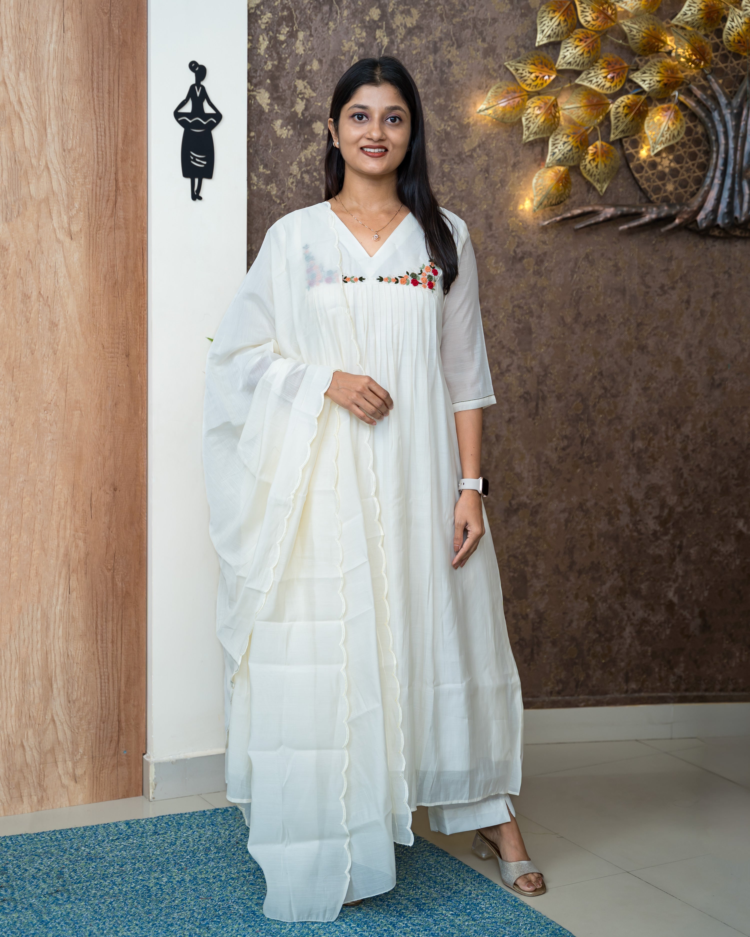 Load image into Gallery viewer, Mul Chanderi Suit-6788
