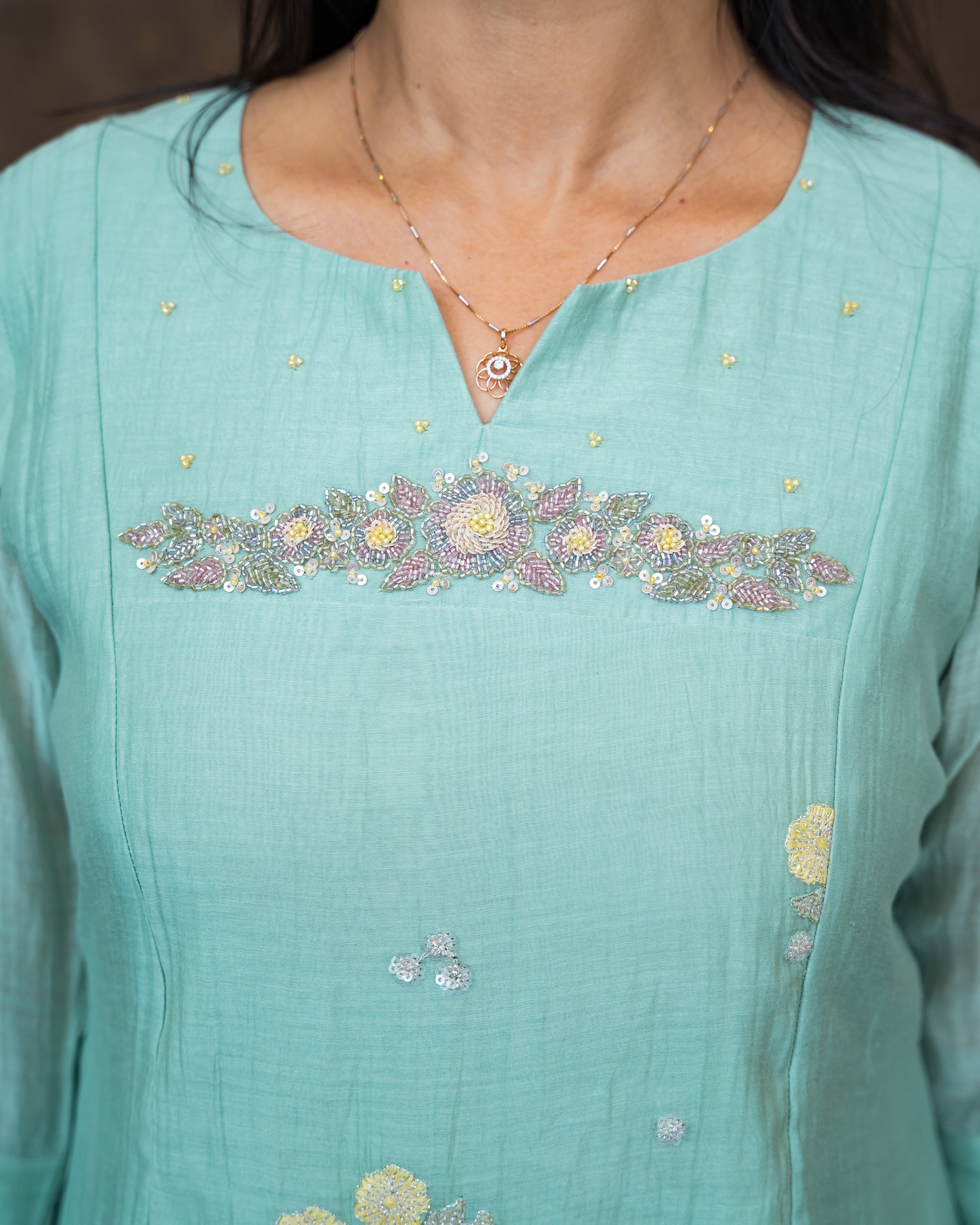 Load image into Gallery viewer, Mul Chanderi Designer Kurti(Pre-Order)-916
