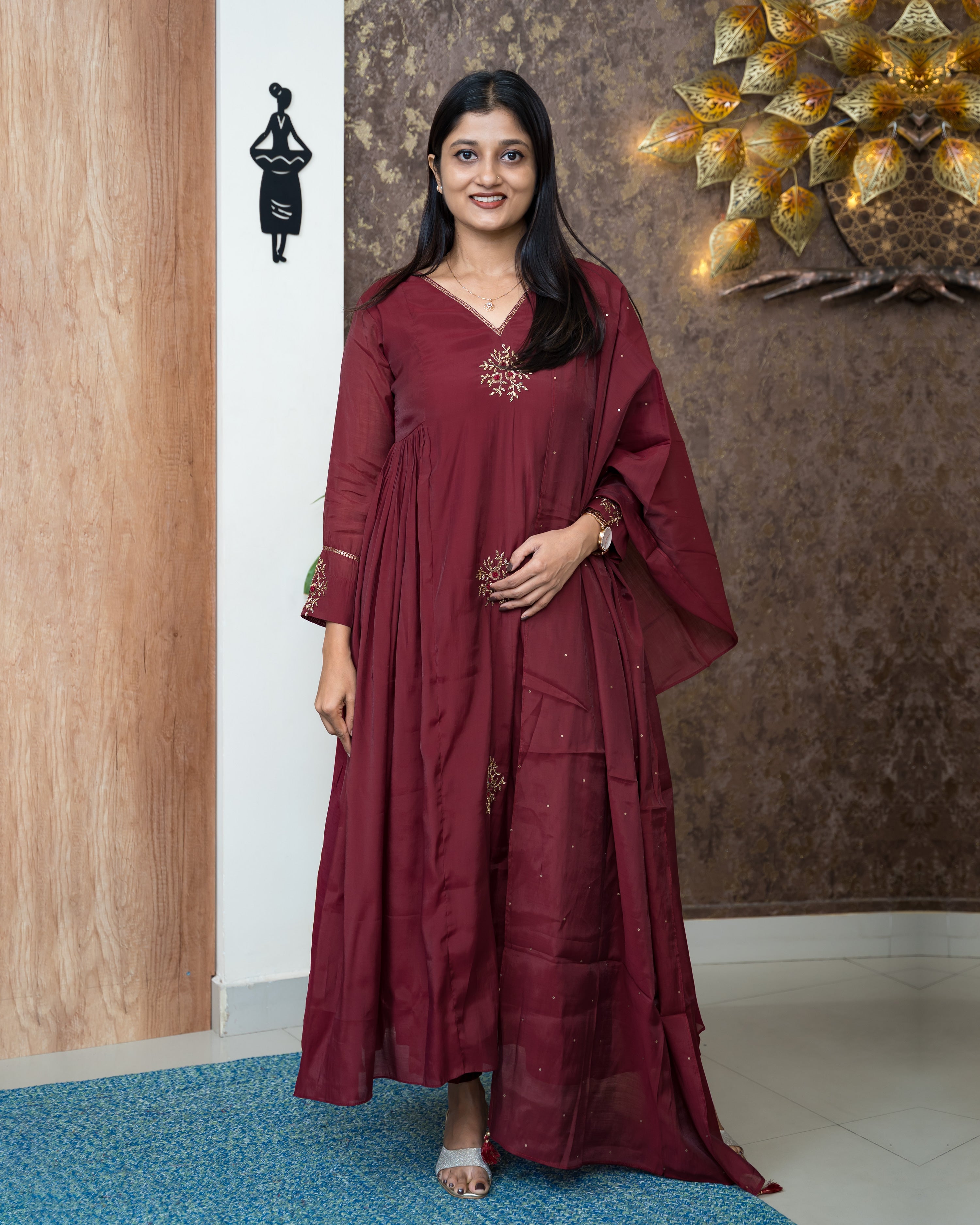 Load image into Gallery viewer, Mul Chanderi Suit: 6871
