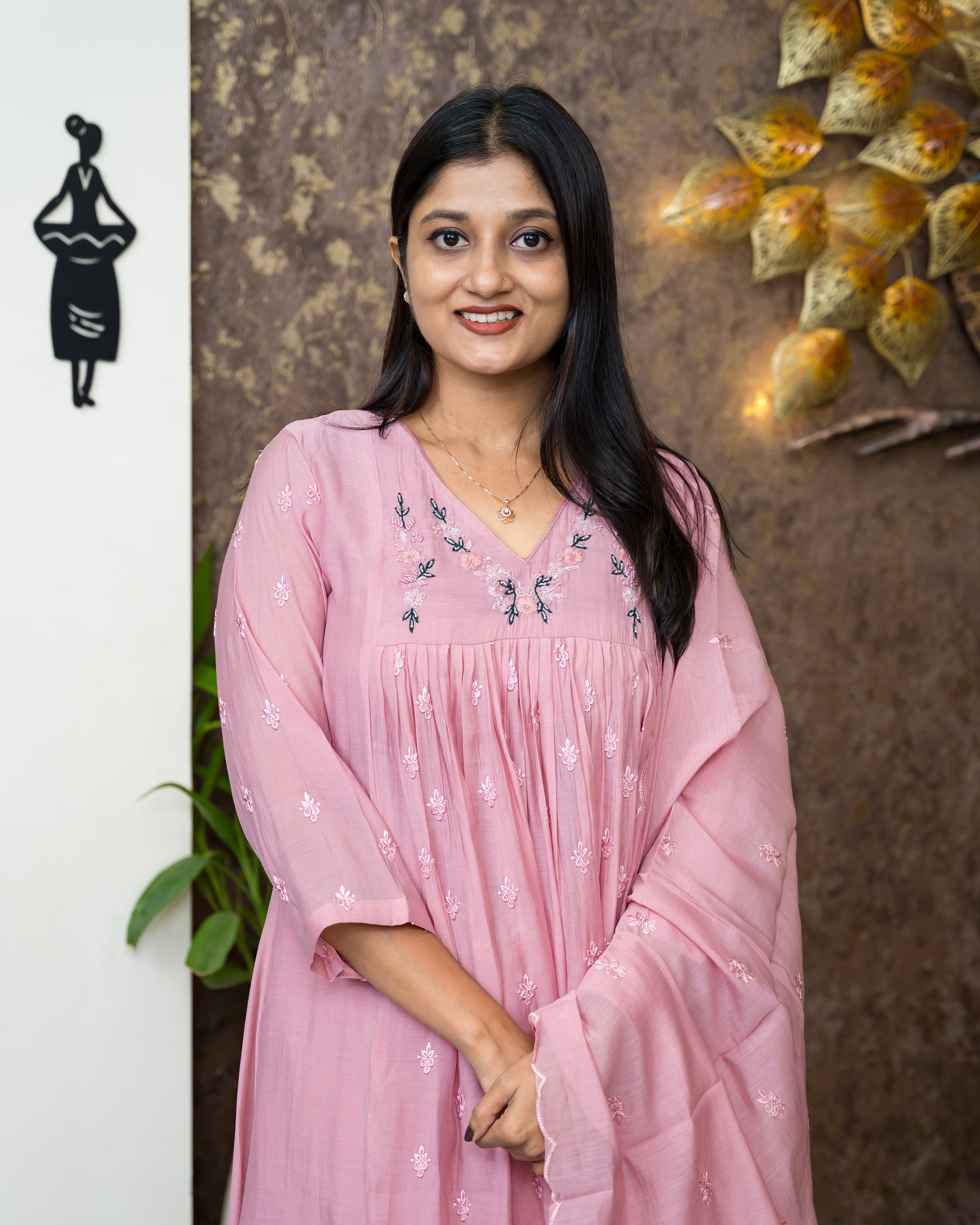 Load image into Gallery viewer, Mul Chanderi Suit-6873
