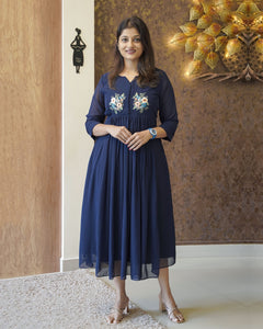Faux Georgette Designer Kurti(Pre-Order)-2982
