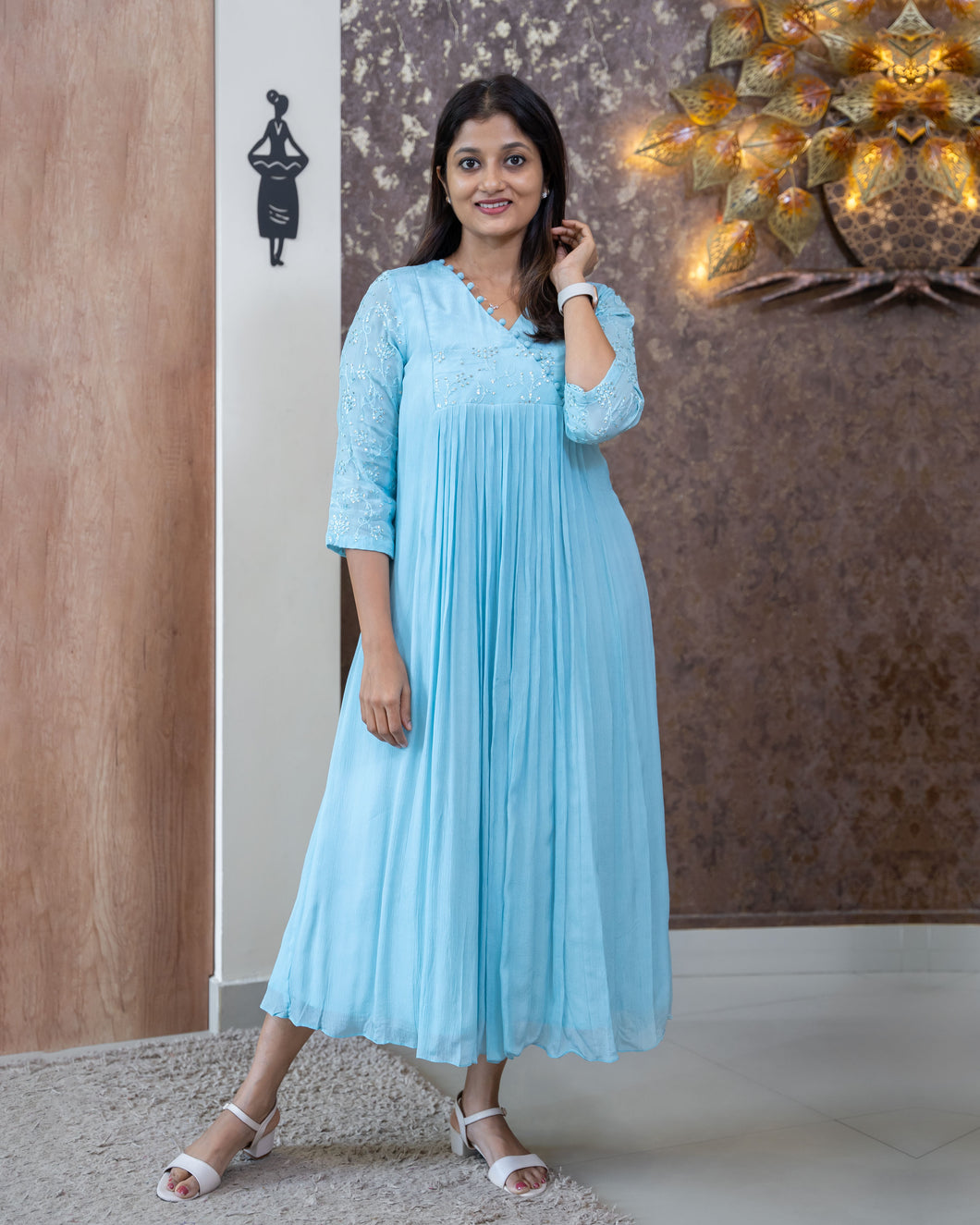 Chinnon Chiffon Designer Kurti(Pre-Order)-3046