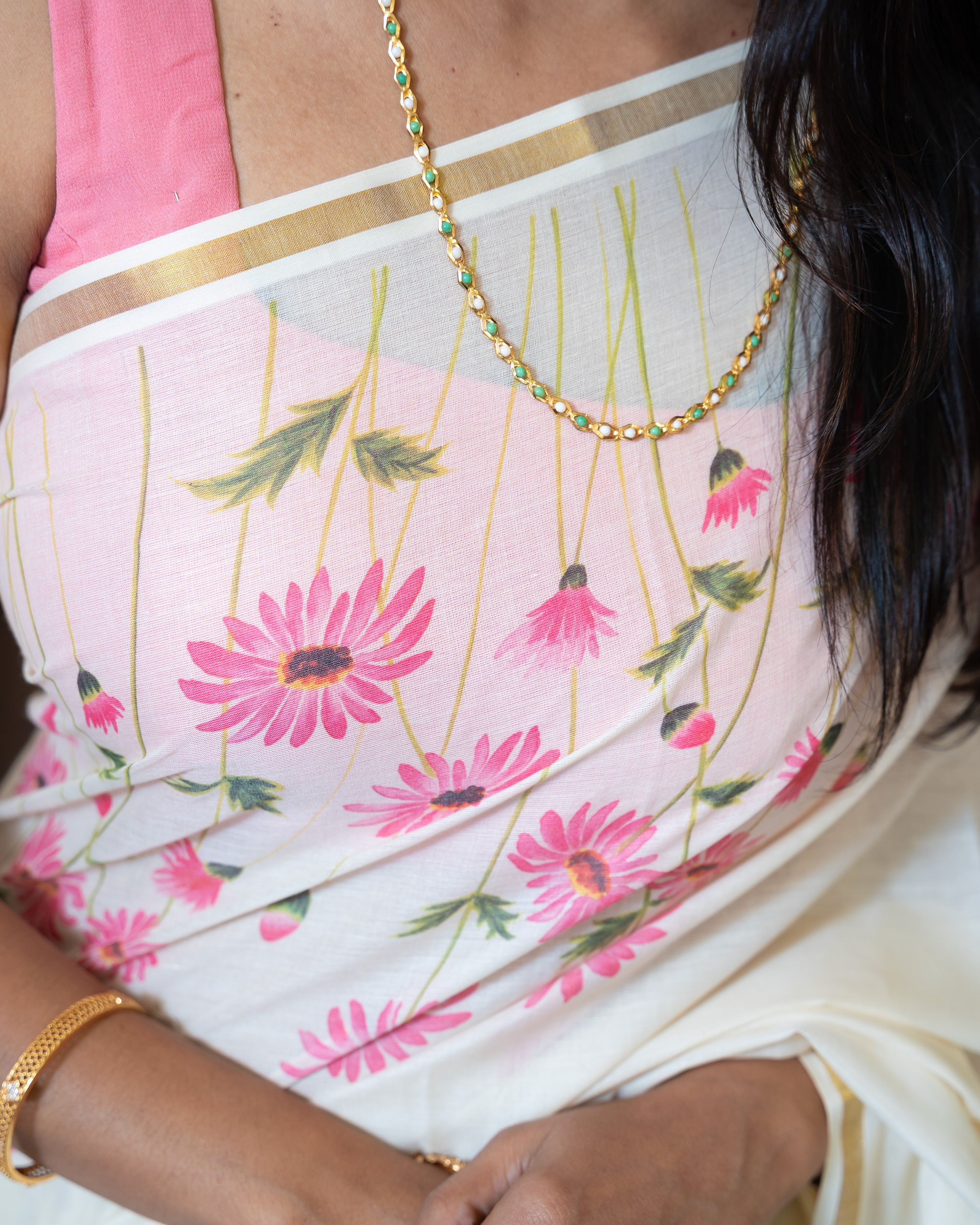 Load image into Gallery viewer, Cotton Kerala Saree(pre-order)-7293
