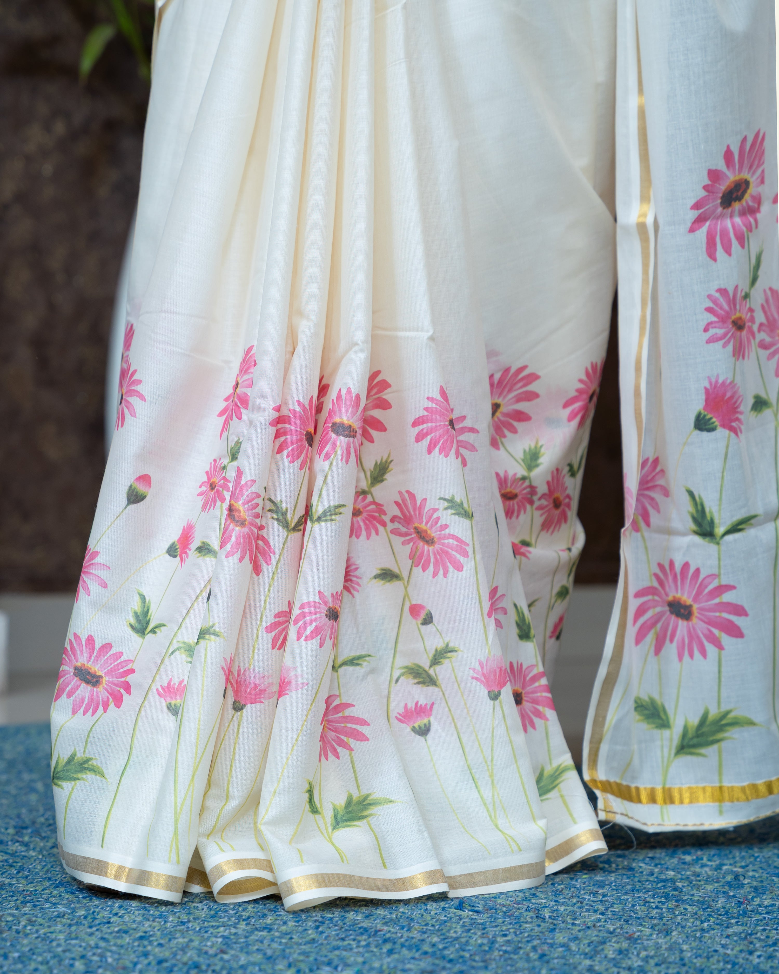 Load image into Gallery viewer, Cotton Kerala Saree(pre-order)-7293
